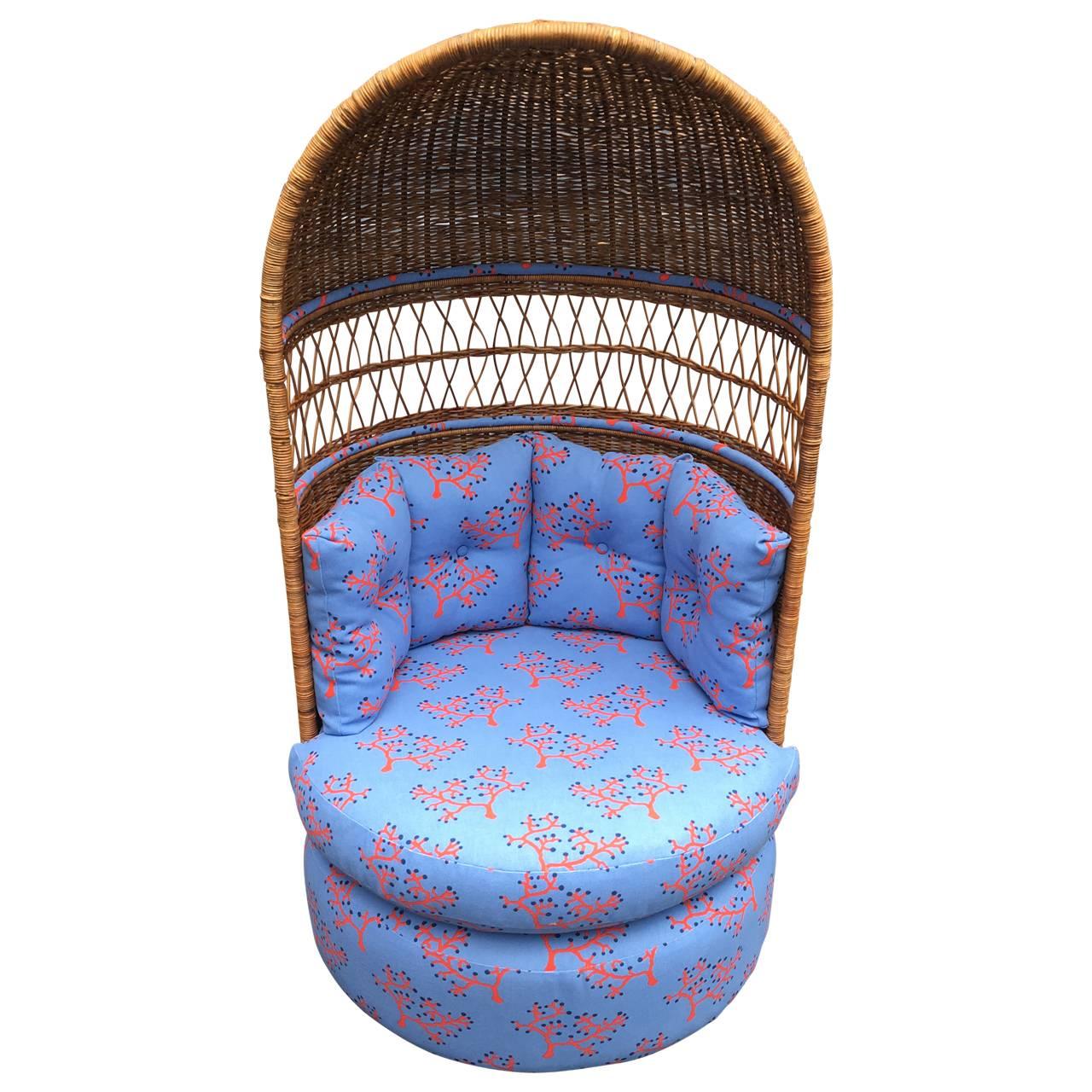 Vintage Rattan Dome Chair In Good Condition In Haddonfield, NJ
