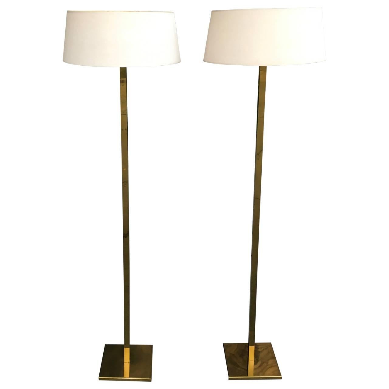 Great Pair of Nessen Brass Floor Lamps