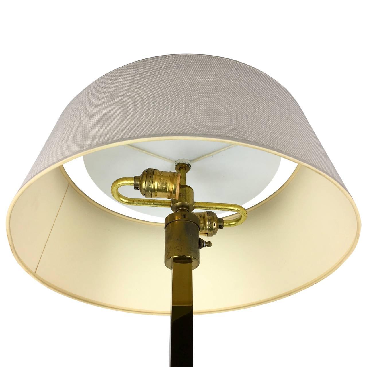 American Great Pair of Nessen Brass Floor Lamps
