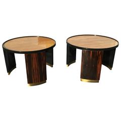 Pair of Round Mastercraft Occasional Side Tables