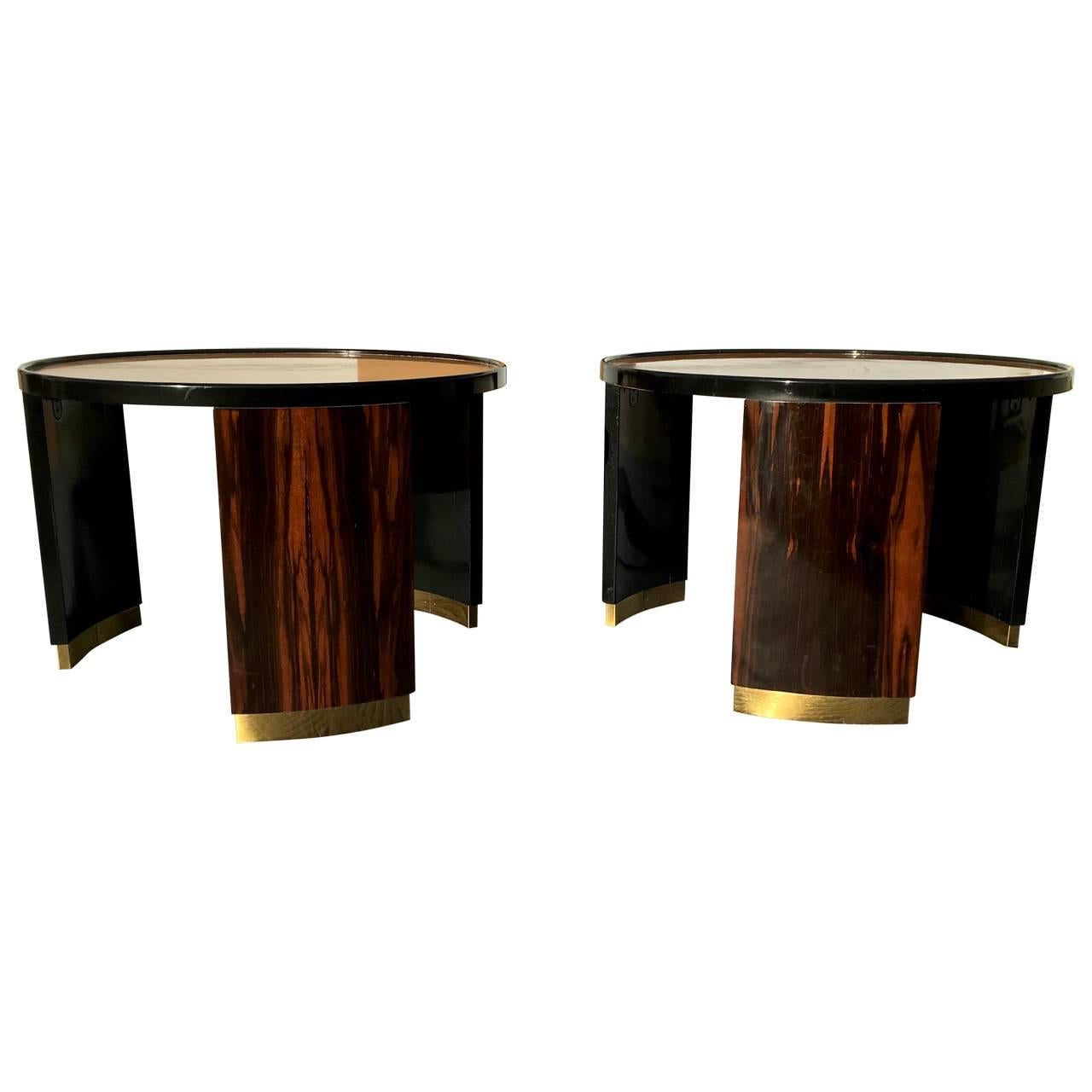 American Pair of Round Mastercraft Occasional Side Tables