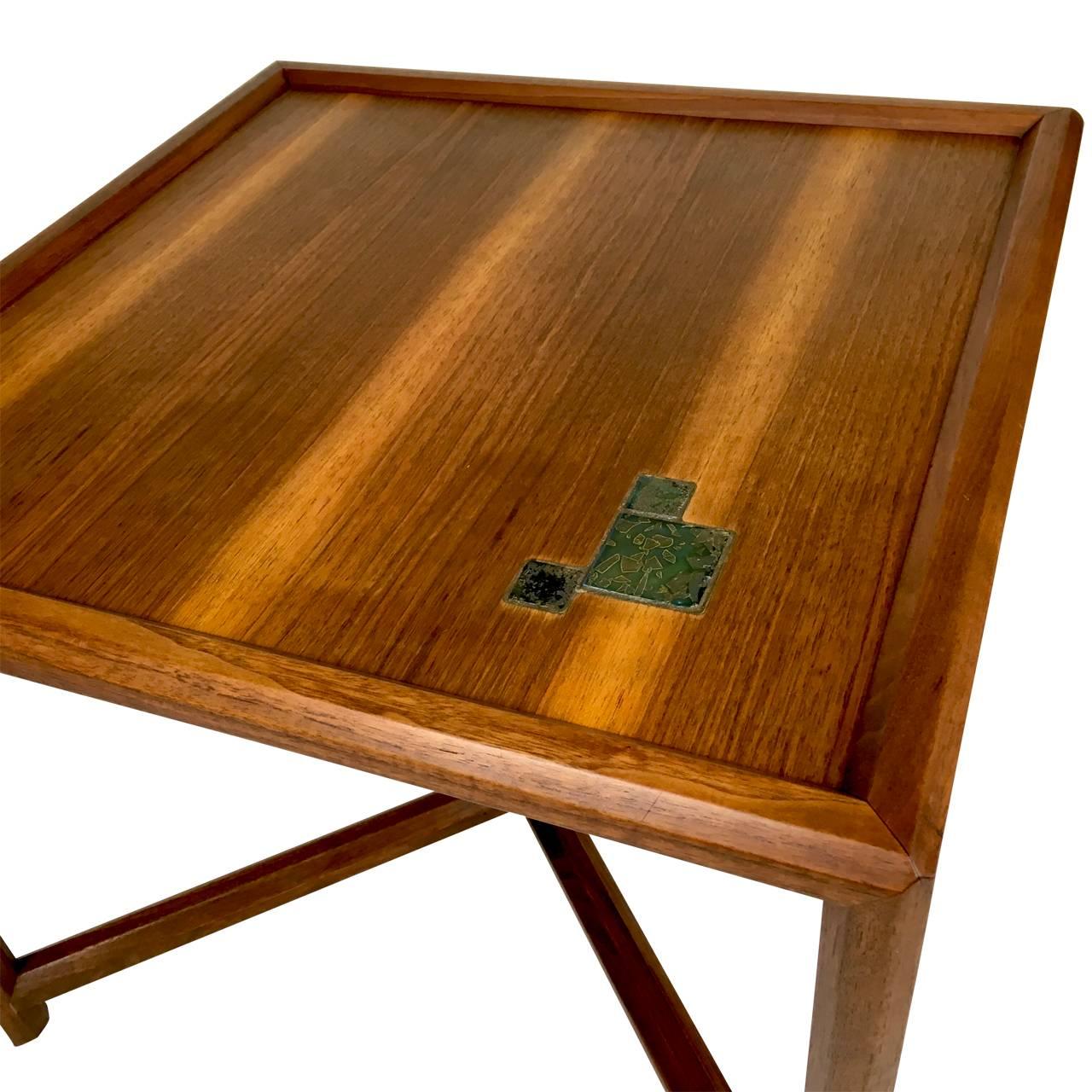 Mid-20th Century Edward Wormley Occasional Table With Tiffany Tiles, Made For Dunbar 