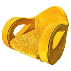 Set of 2 European Lounge Chairs in Velvet Upholstery