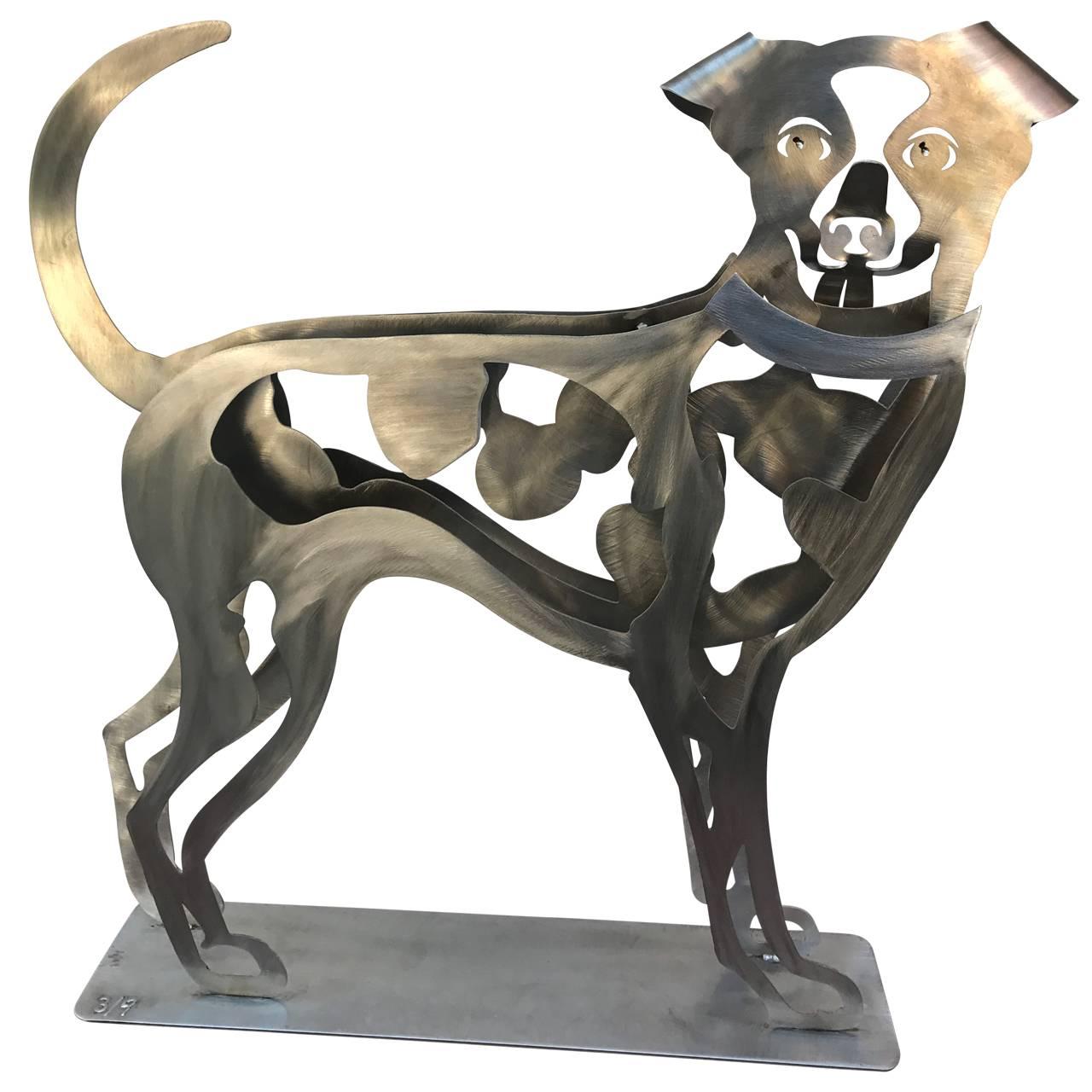 Modern Happy Dog Sculpture by Babette Bloch