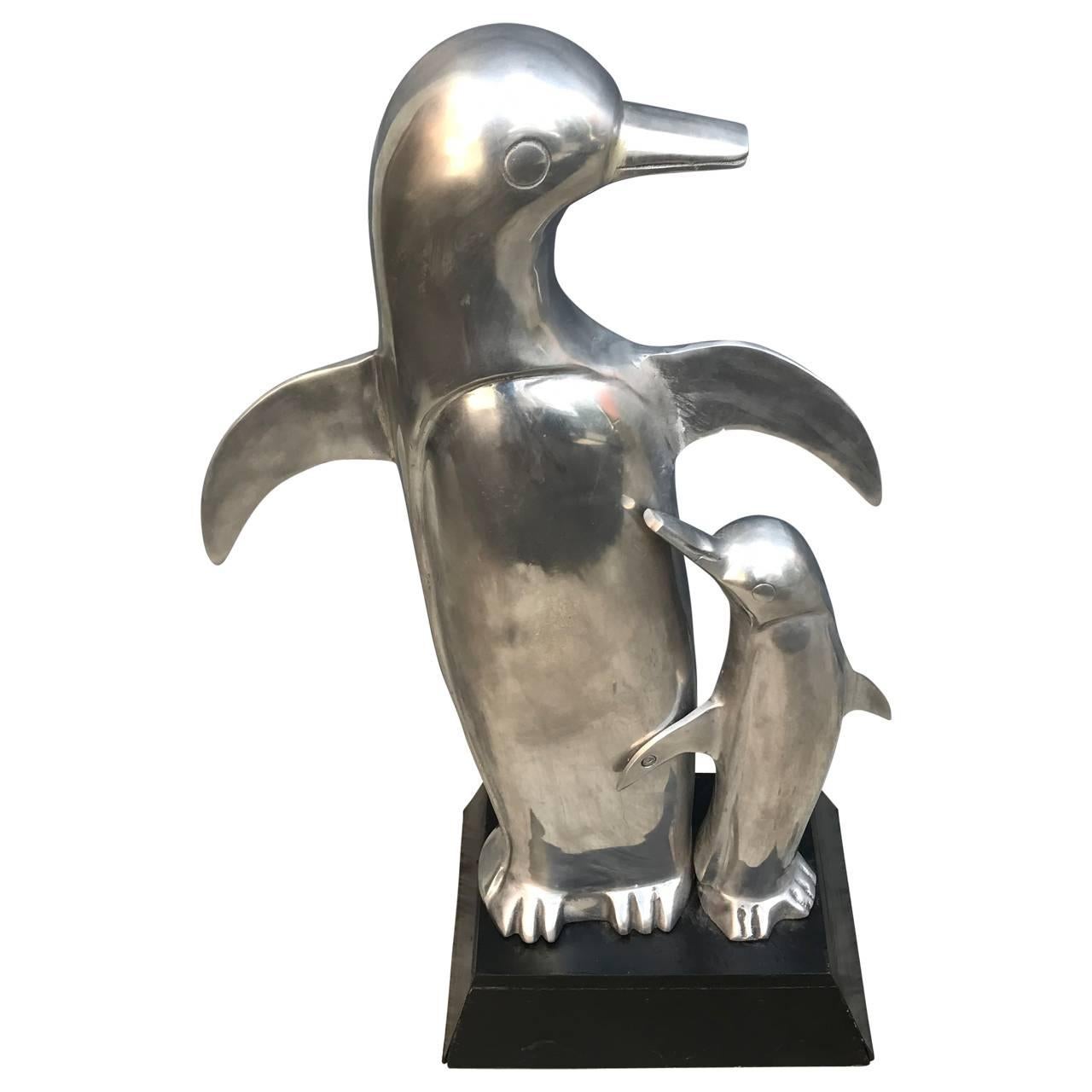 Aluminum Large Mid-Century Modern Penguin Sculpture, 1960s
