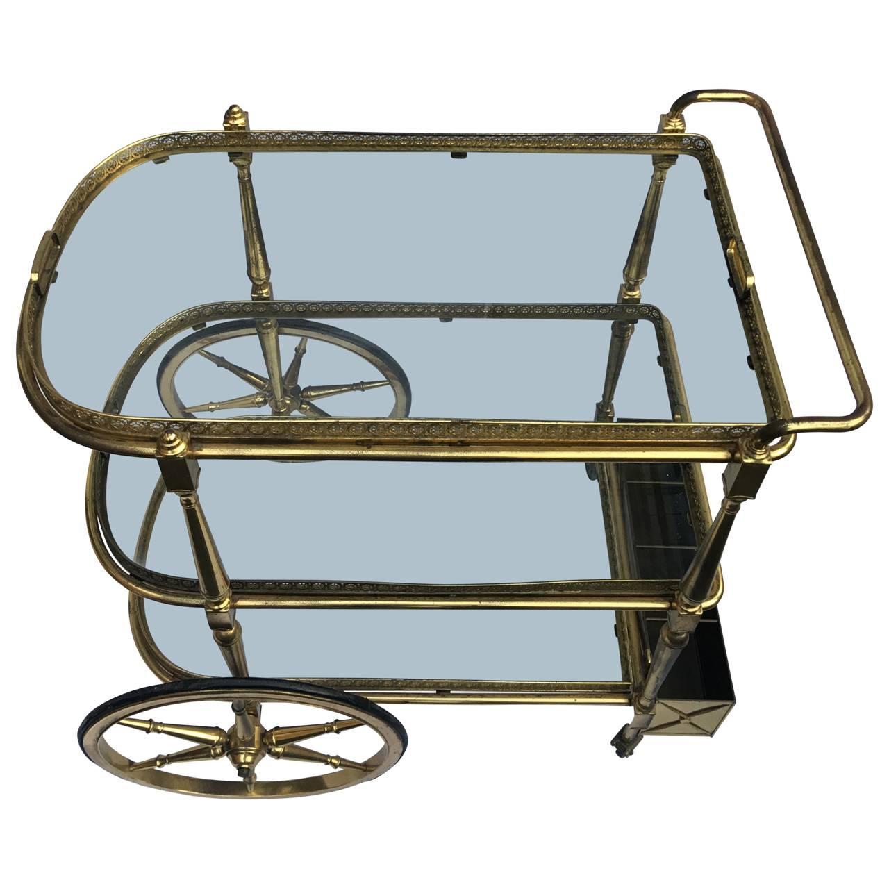 French Mid-Century Bar Cart In Good Condition In Haddonfield, NJ