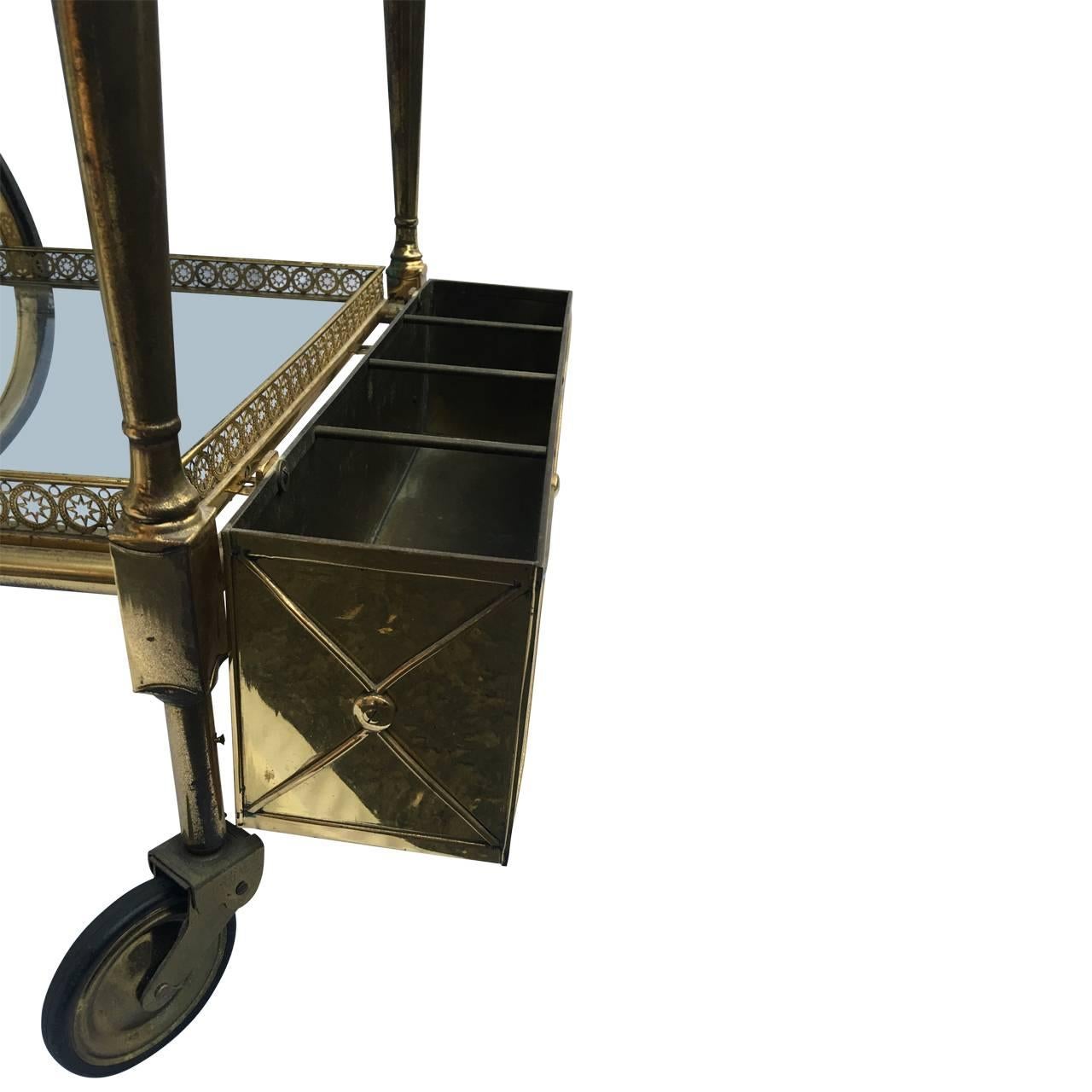 Brass French Mid-Century Bar Cart