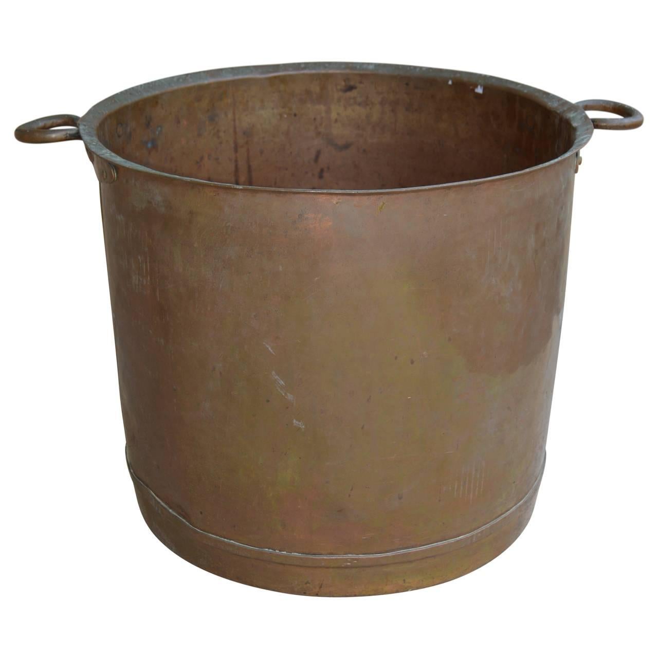 Large 19th Copper Firewood Cauldron
