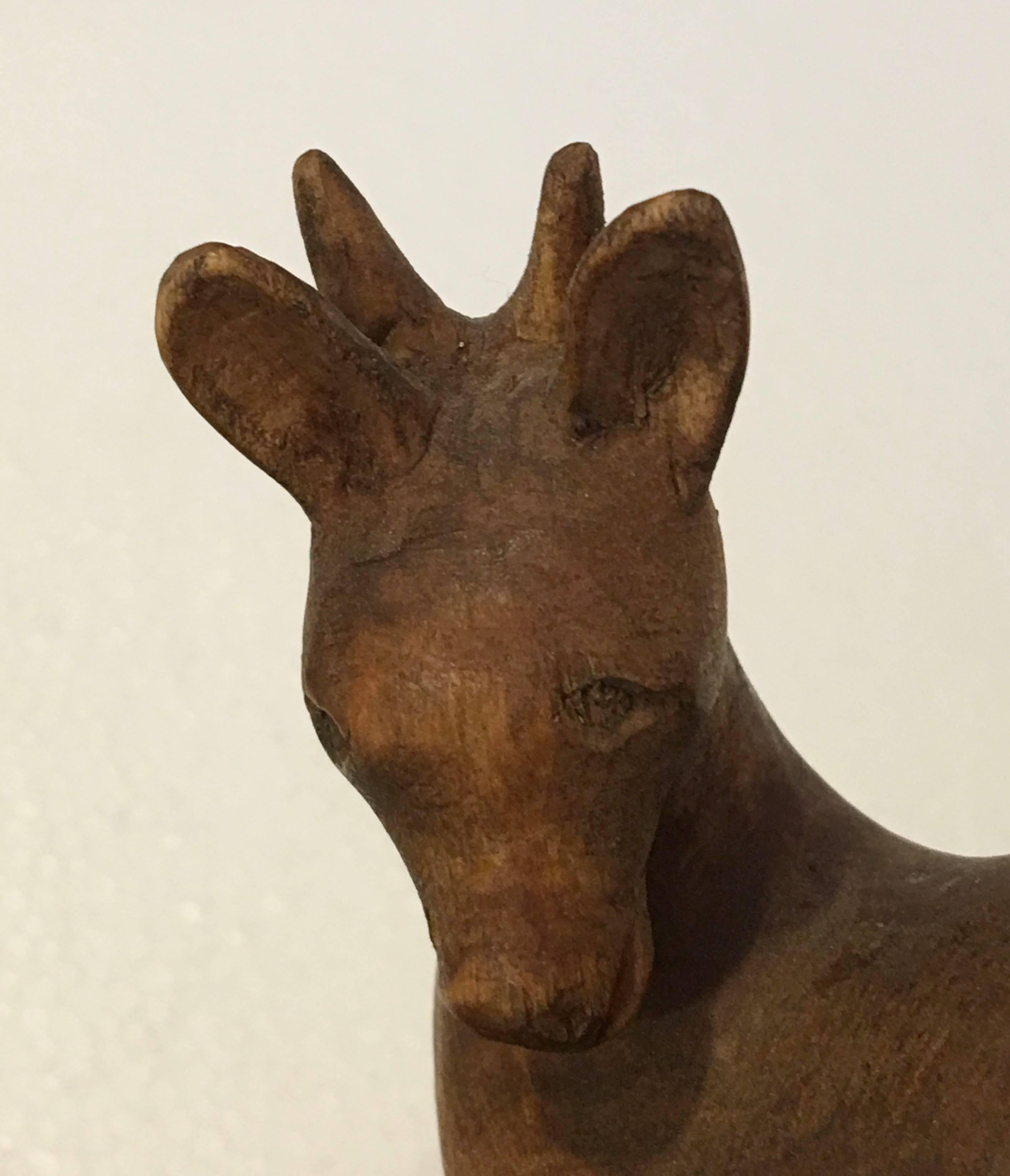 Swedish Small Wooden Deer Sculpture