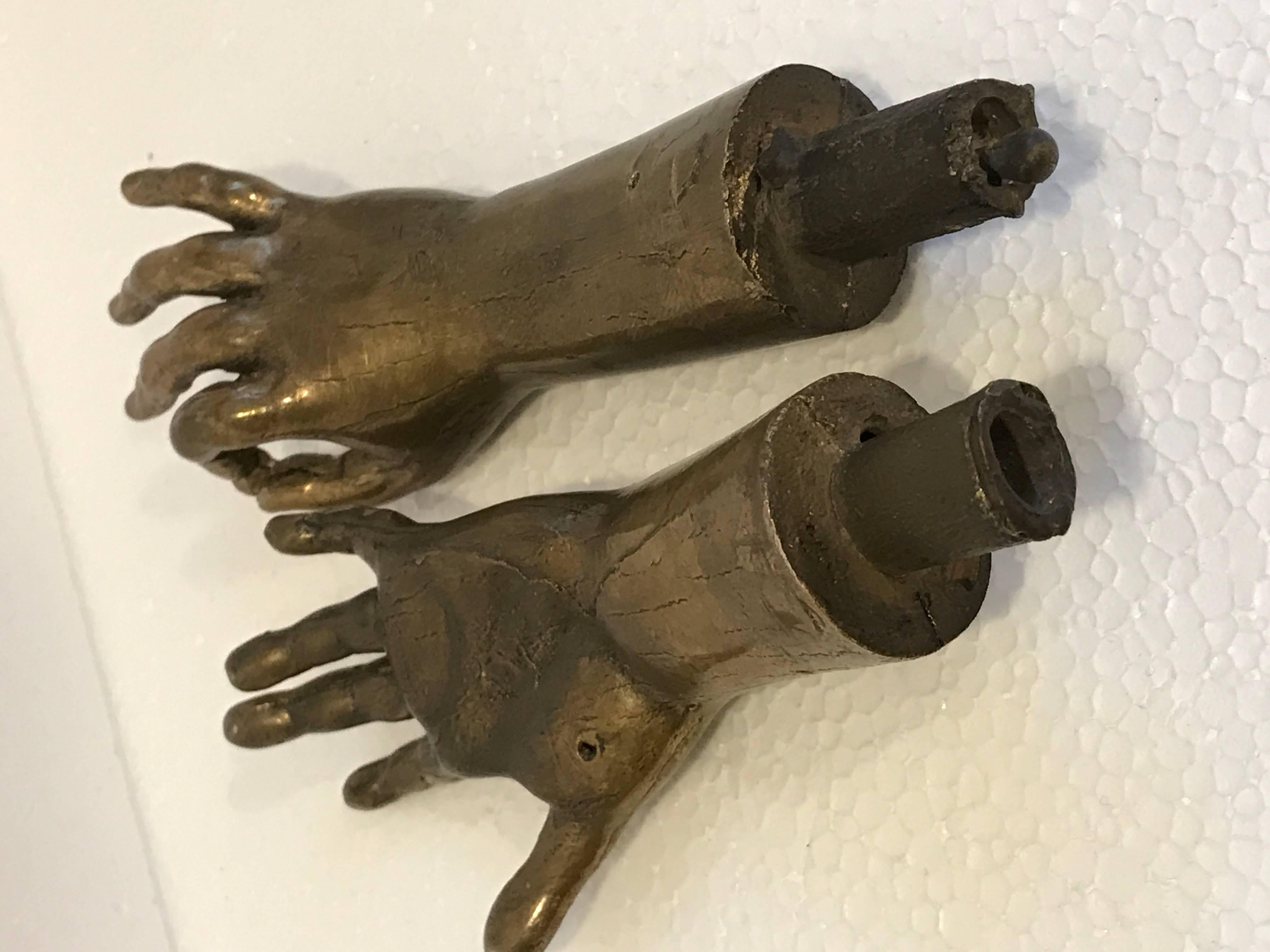 Pair of Bronze Hands Sculpture In Good Condition In Haddonfield, NJ