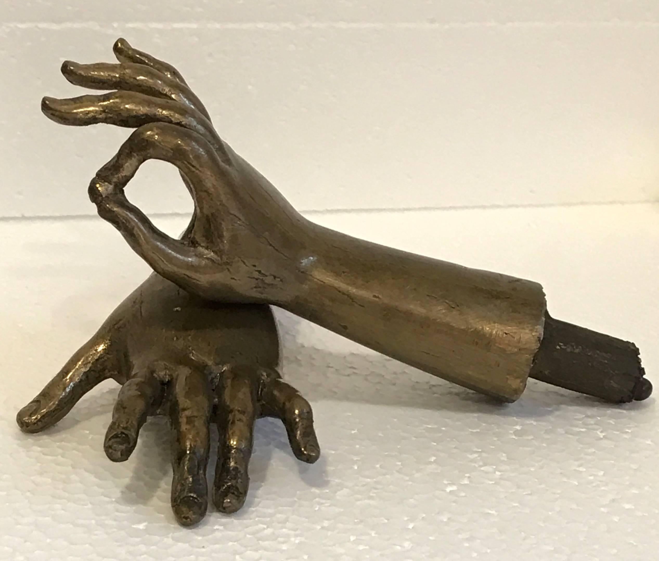 20th Century Pair of Bronze Hands Sculpture