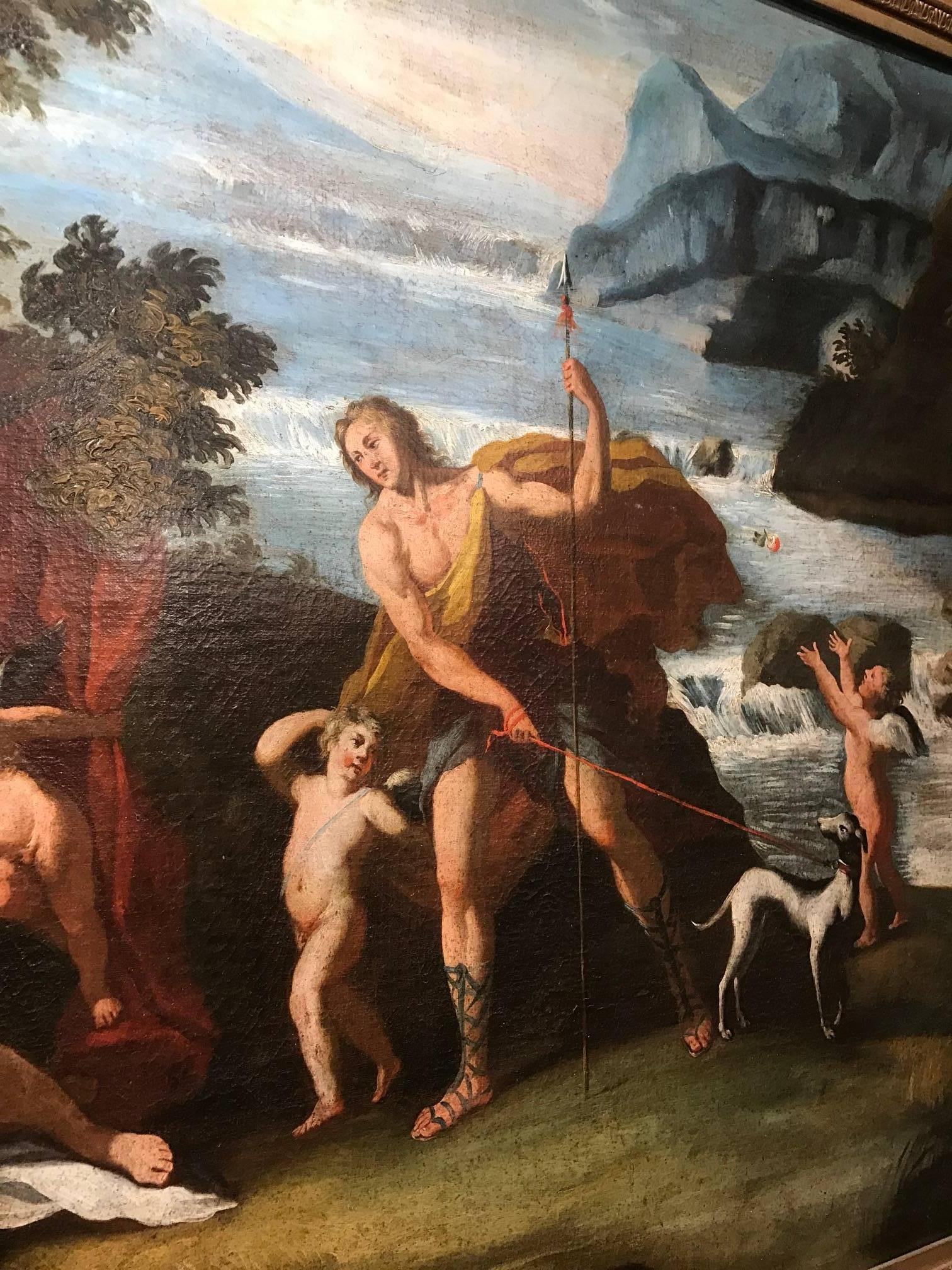 Garden of Eden scene, Adam and Eve debating about the apple, before the apple was eating. Provenance: Newport estate, Rhode Island.
