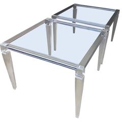 Set of Mid-Century Modern Lucite Game-Tables and Eight Chairs 2