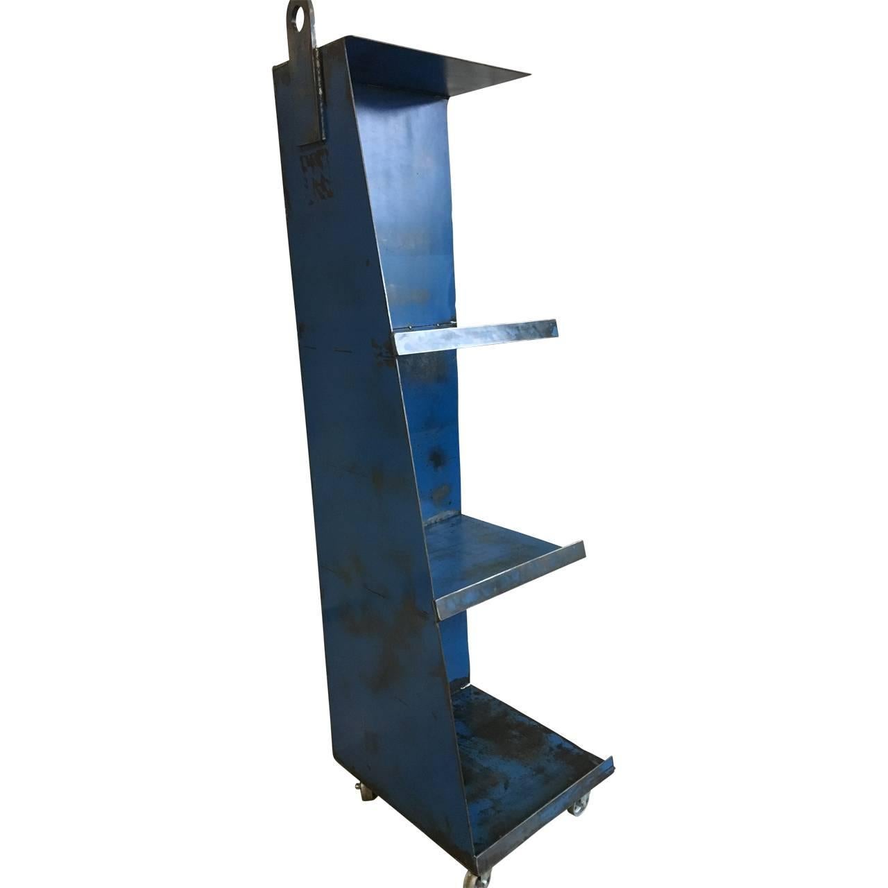 Painted Industrial Corner Shelf, American, 1960s