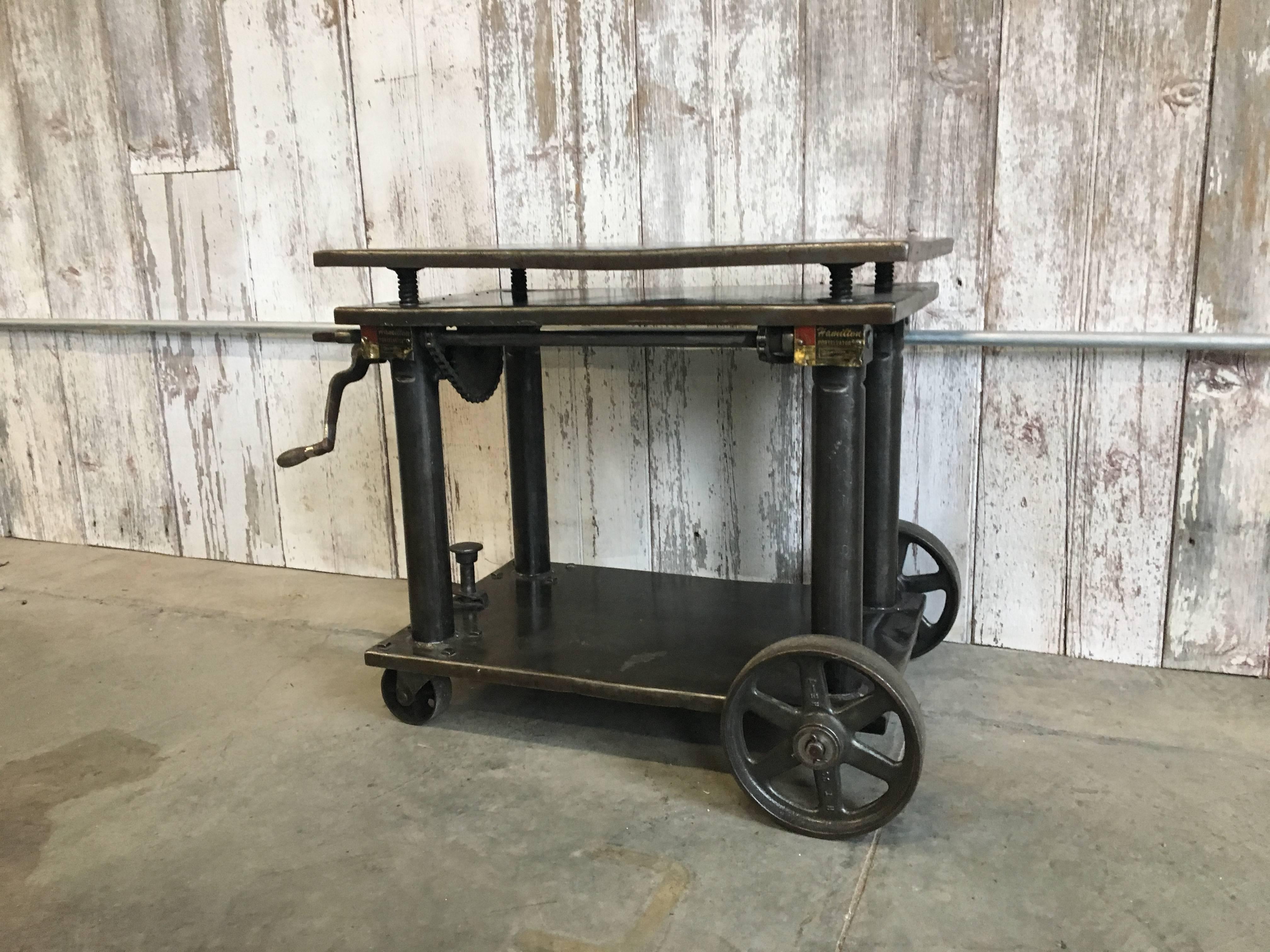 Industrial Lift Bar Cart 2