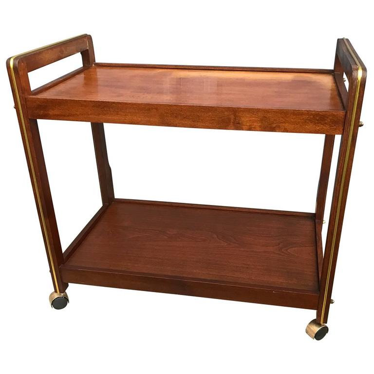 MidCentury Wooden Bar Cart For Sale at 1stDibs