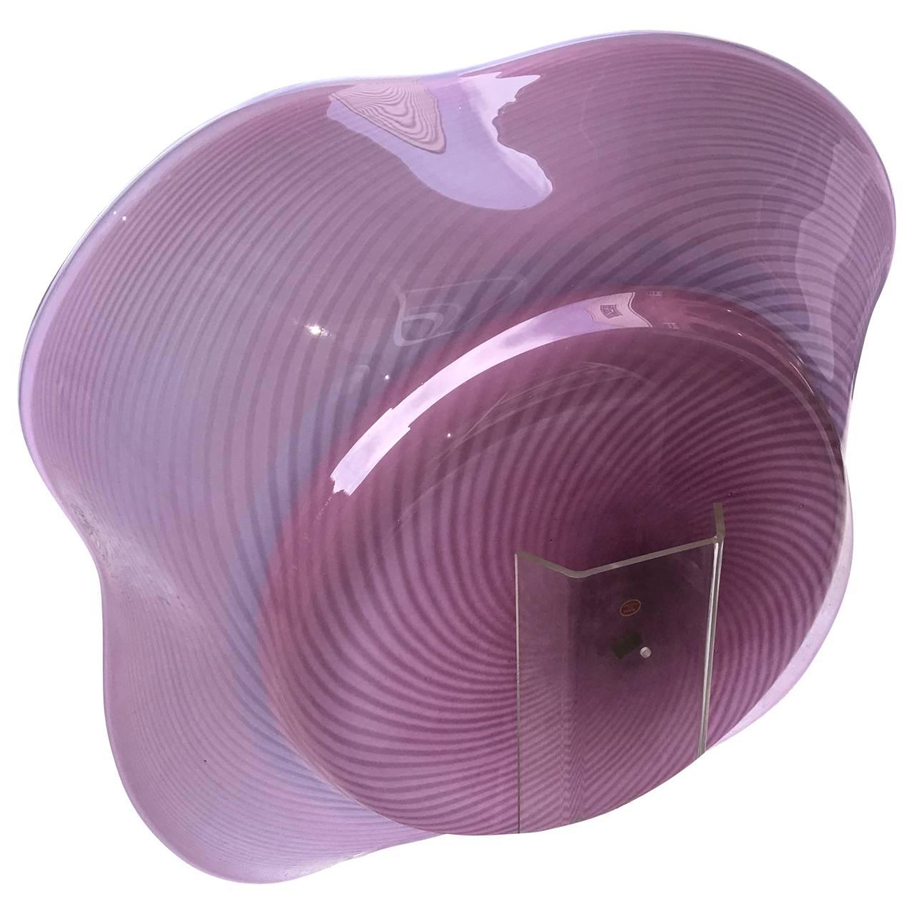 Modern Large Pink Murano Glass Bowl 