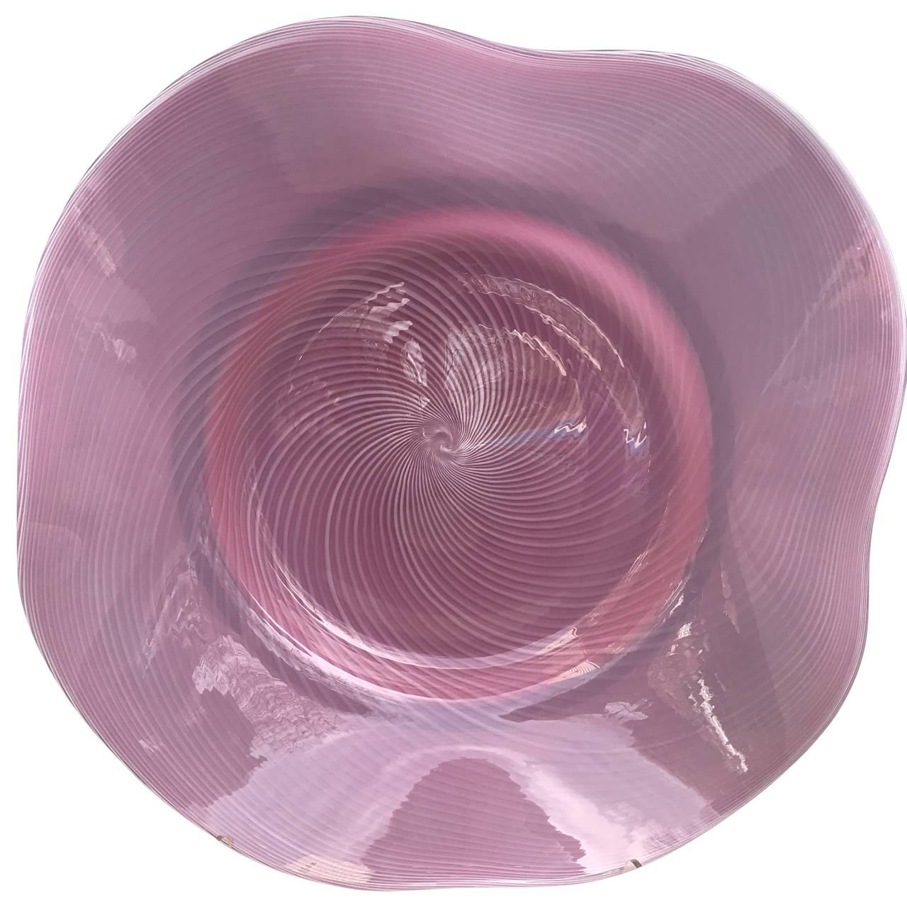 Large Pink Murano Glass Bowl 