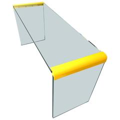 Pace Waterfall Glass and Chrome Table, circa 1970's