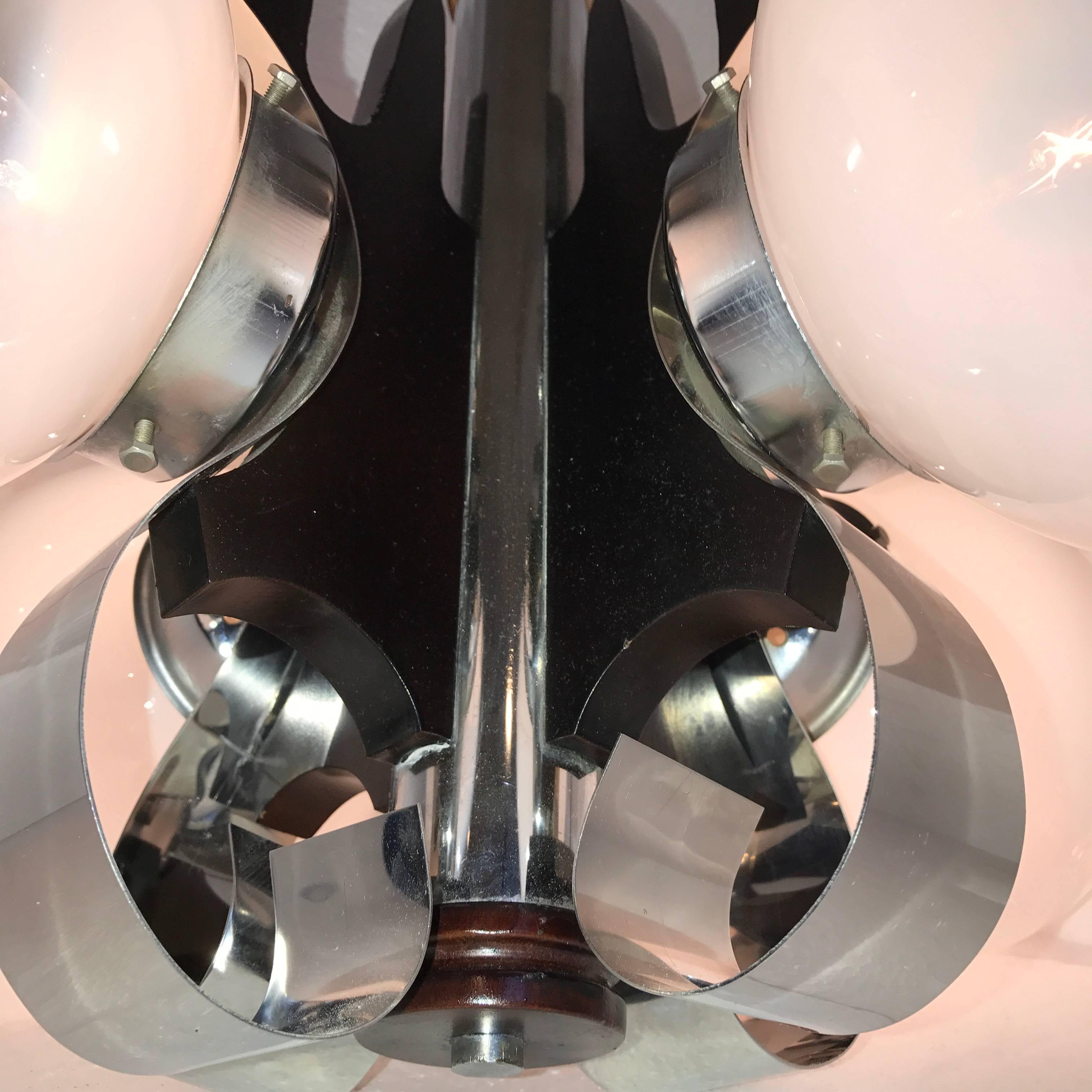 Italian Four-Light Pendant Lamp, Mid-Century Modern 3