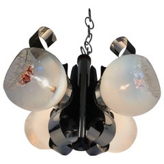 Vintage Italian Four-Light Pendant Lamp, Mid-Century Modern