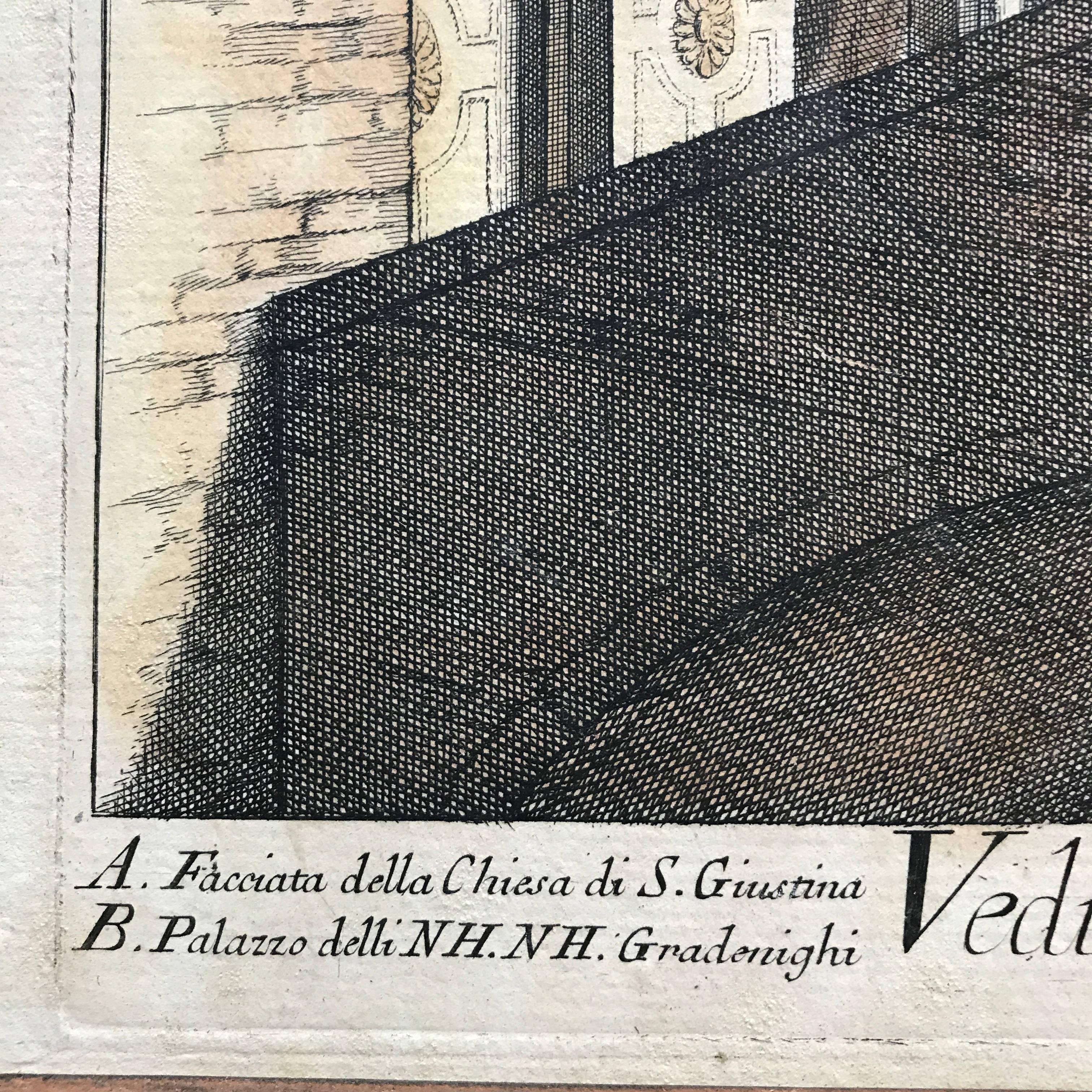 18th Century Engraving, Scene of Venice 1