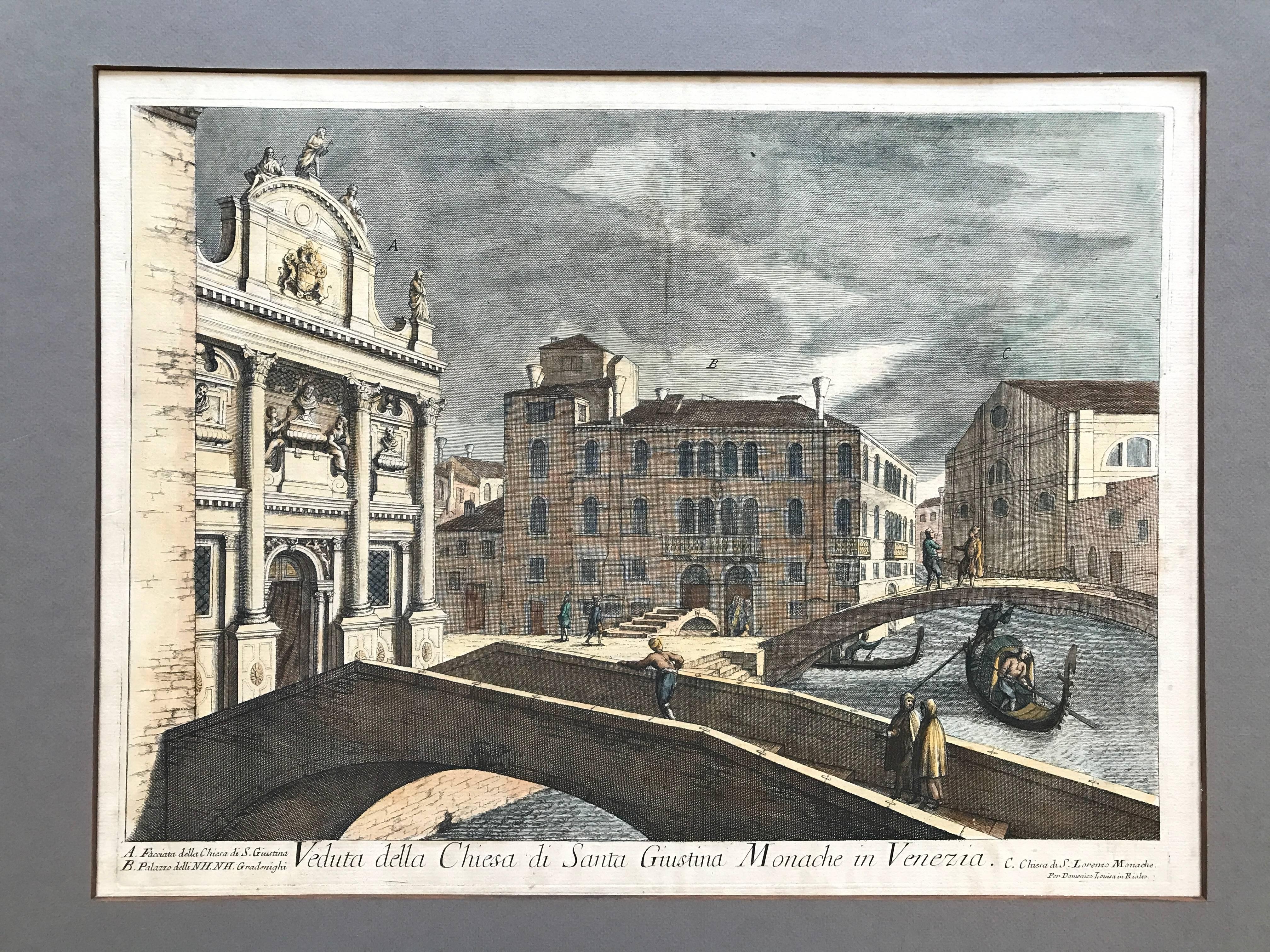 18th Century Engraving, Scene of Venice 2