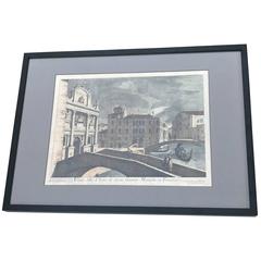 18th Century Engraving, Scene of Venice