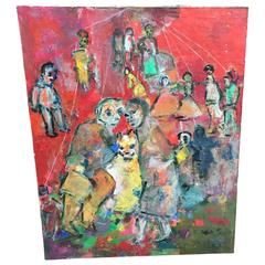 Mid-Century Abstract Oil on Canvas Painting 9