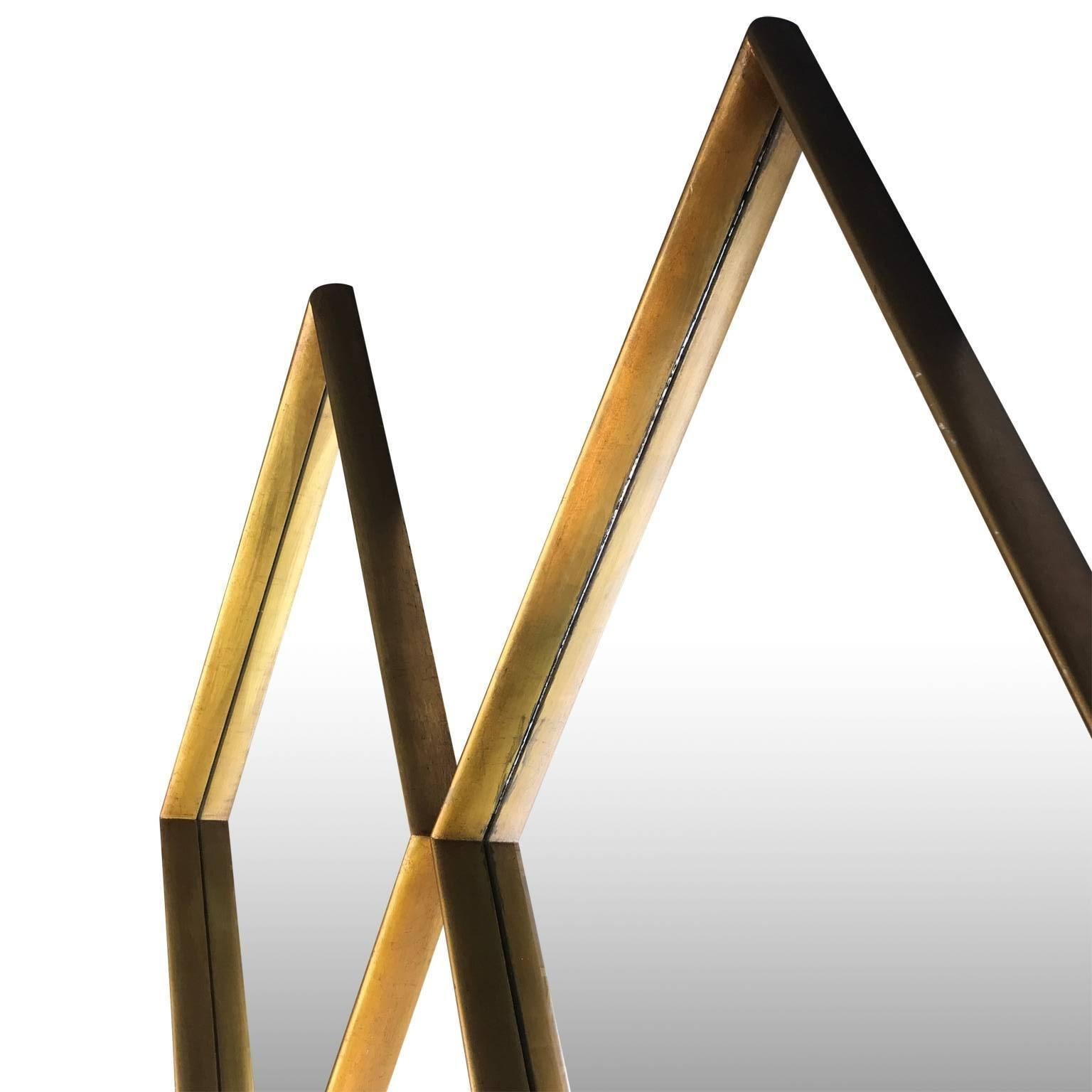 20th Century Pair Of Mid-Century Modern Diamond Shaped Mirrors