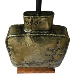 Italian Sculptural Metal Table Lamp, by Marcello Fantoni