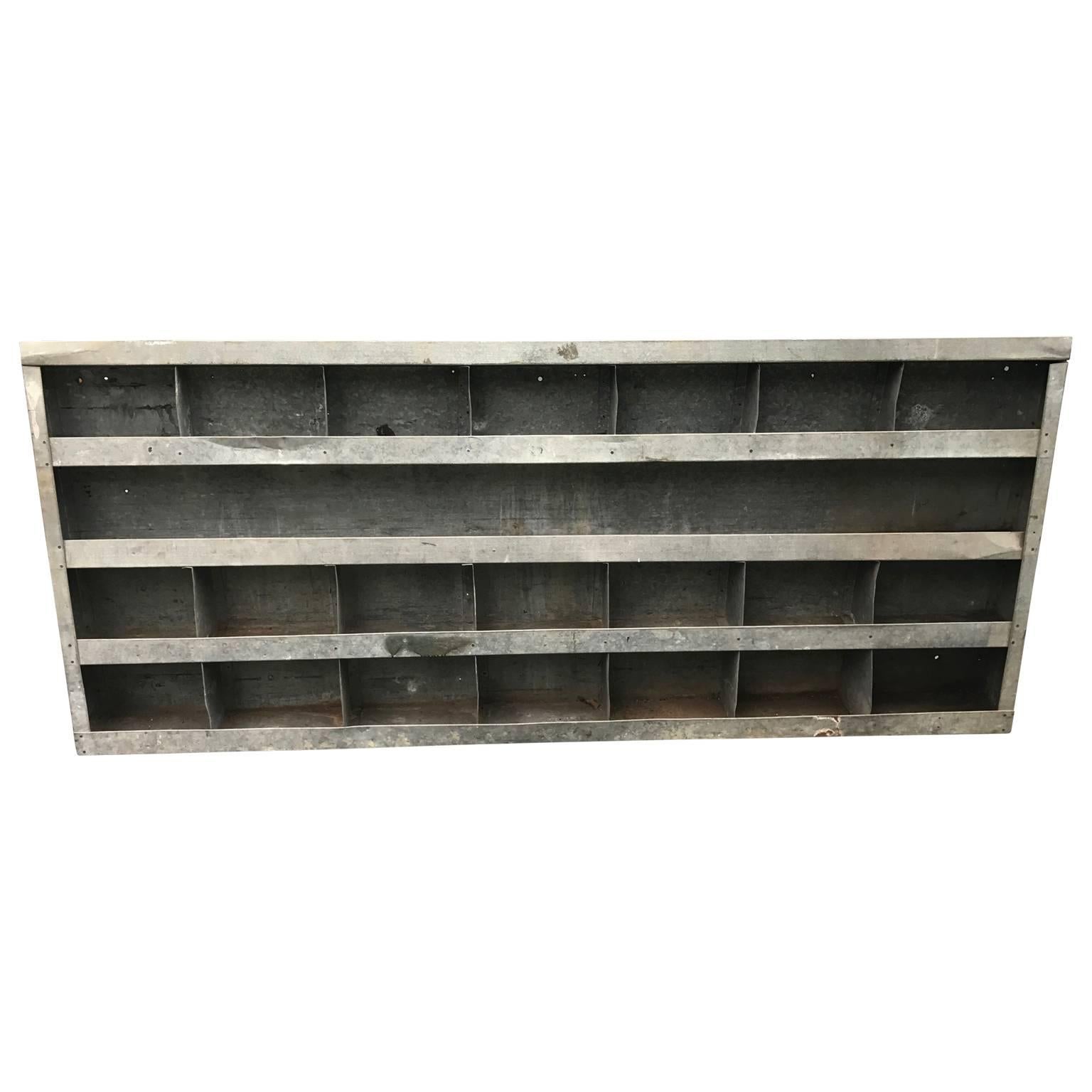 Large Vintage Galvanized Wall Shelf.

Shelf can be powder-coated in any color per buyer request.