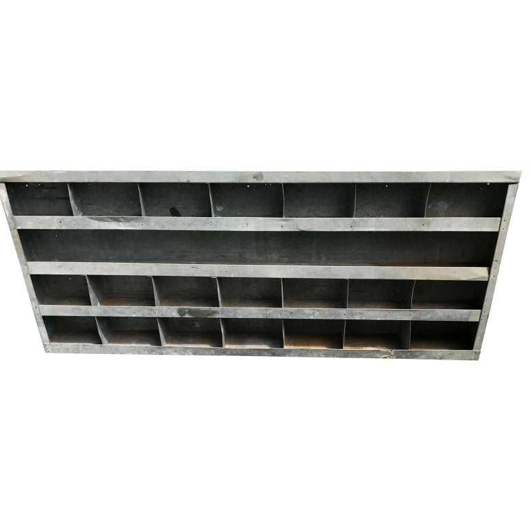 Large Vintage Galvanized Wall Shelf For Sale at 1stDibs galvanized