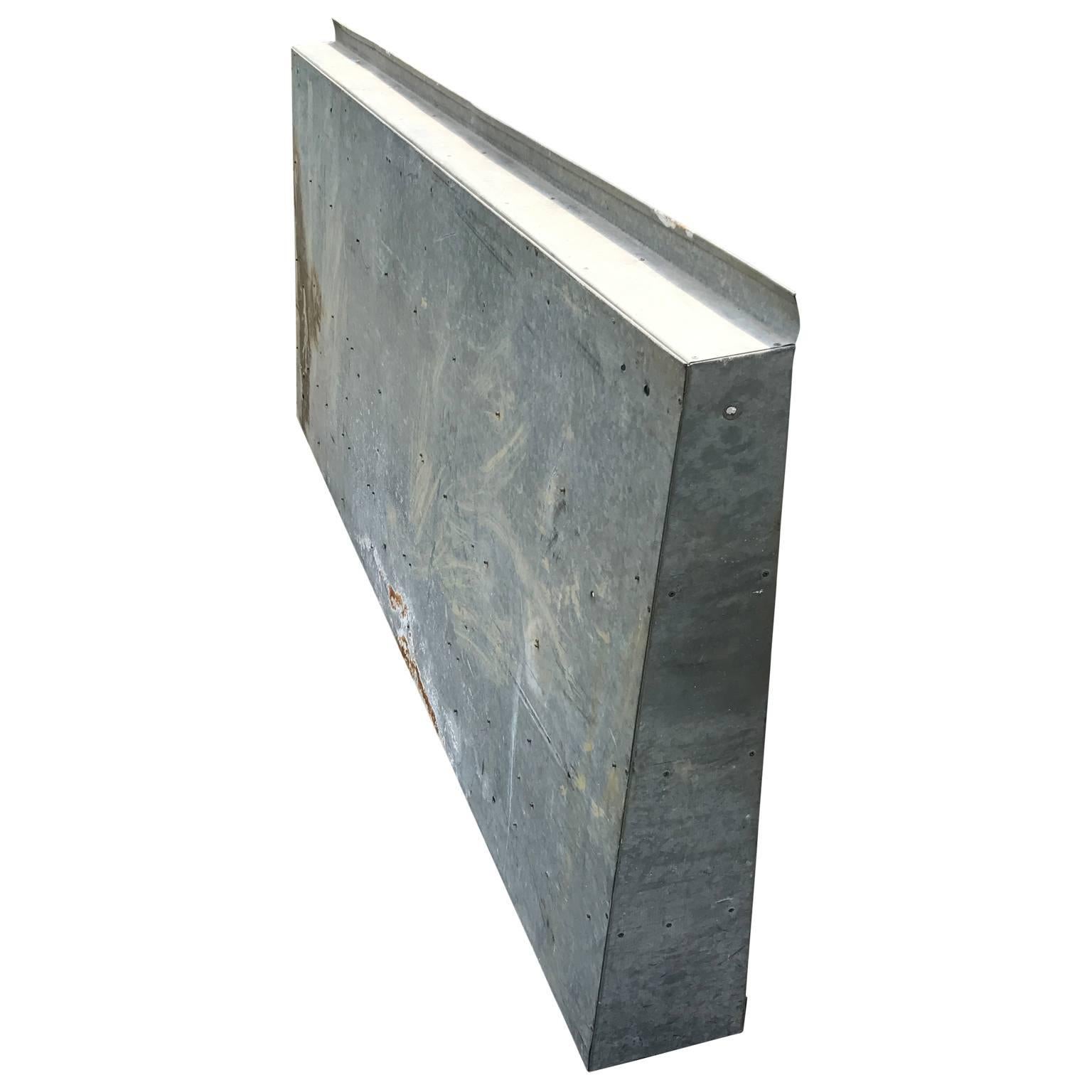 American Large Vintage Galvanized Wall Shelf For Sale