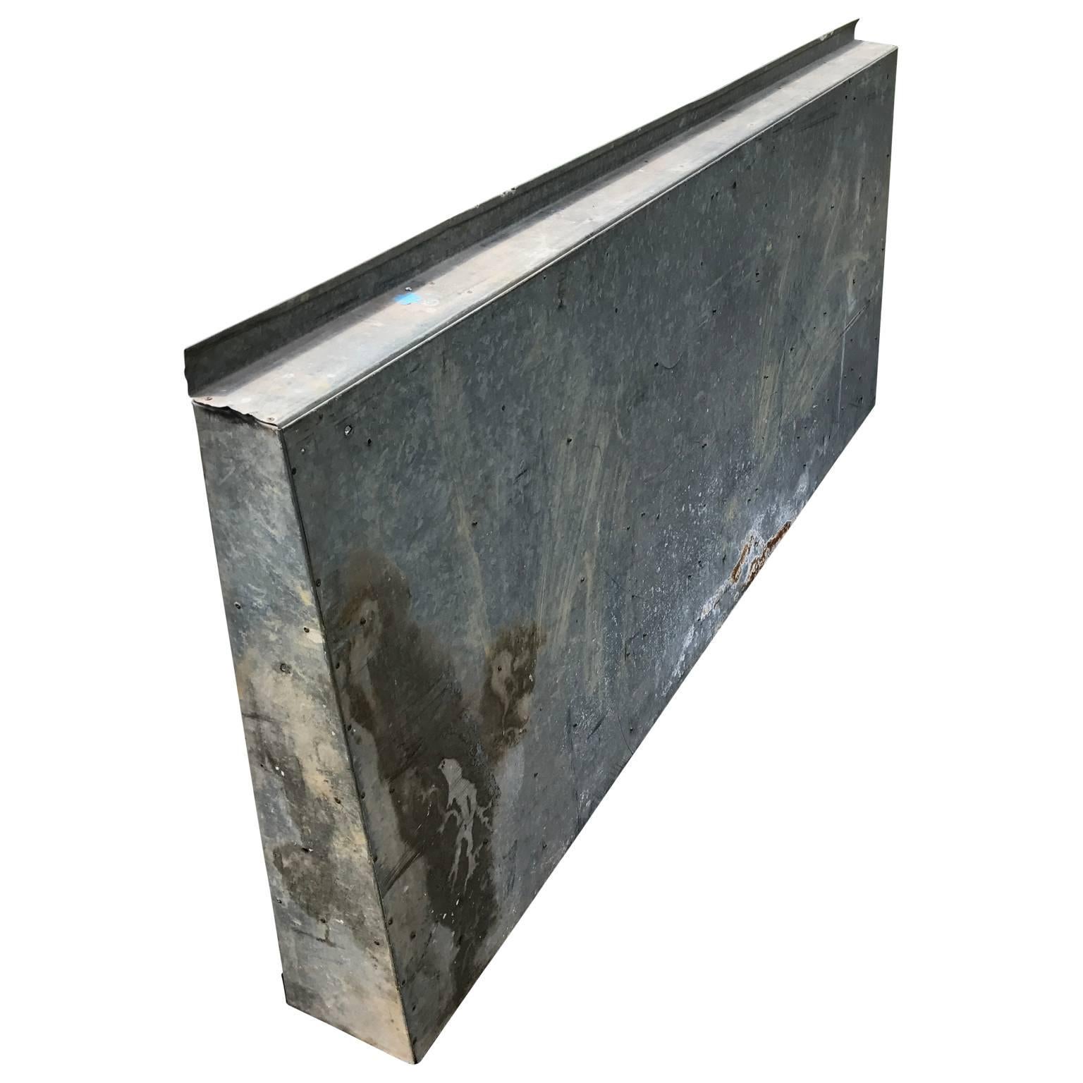 20th Century Large Vintage Galvanized Wall Shelf For Sale