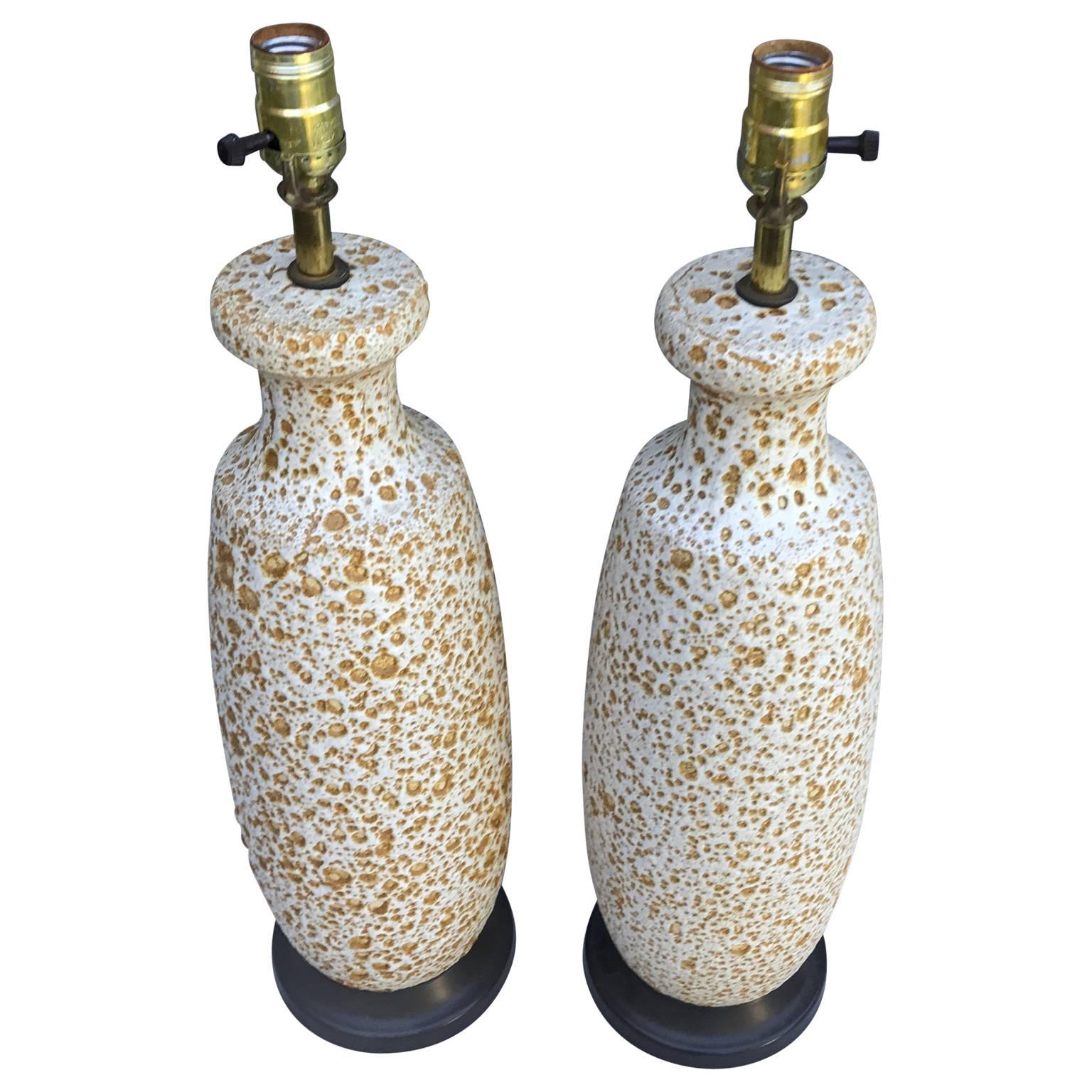 American Pair of Midcentury Ceramic Lamps