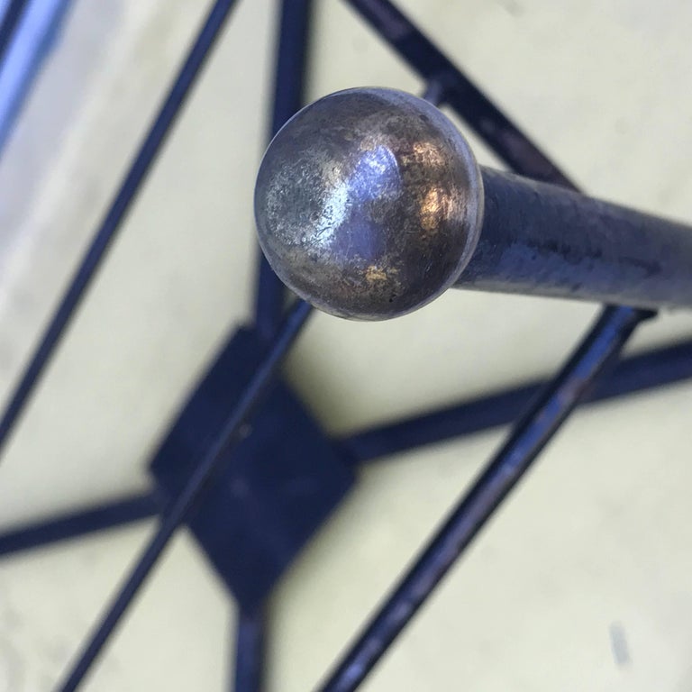 MidCentury Modern Brass Ball Feet Ottoman For Sale at 1stdibs