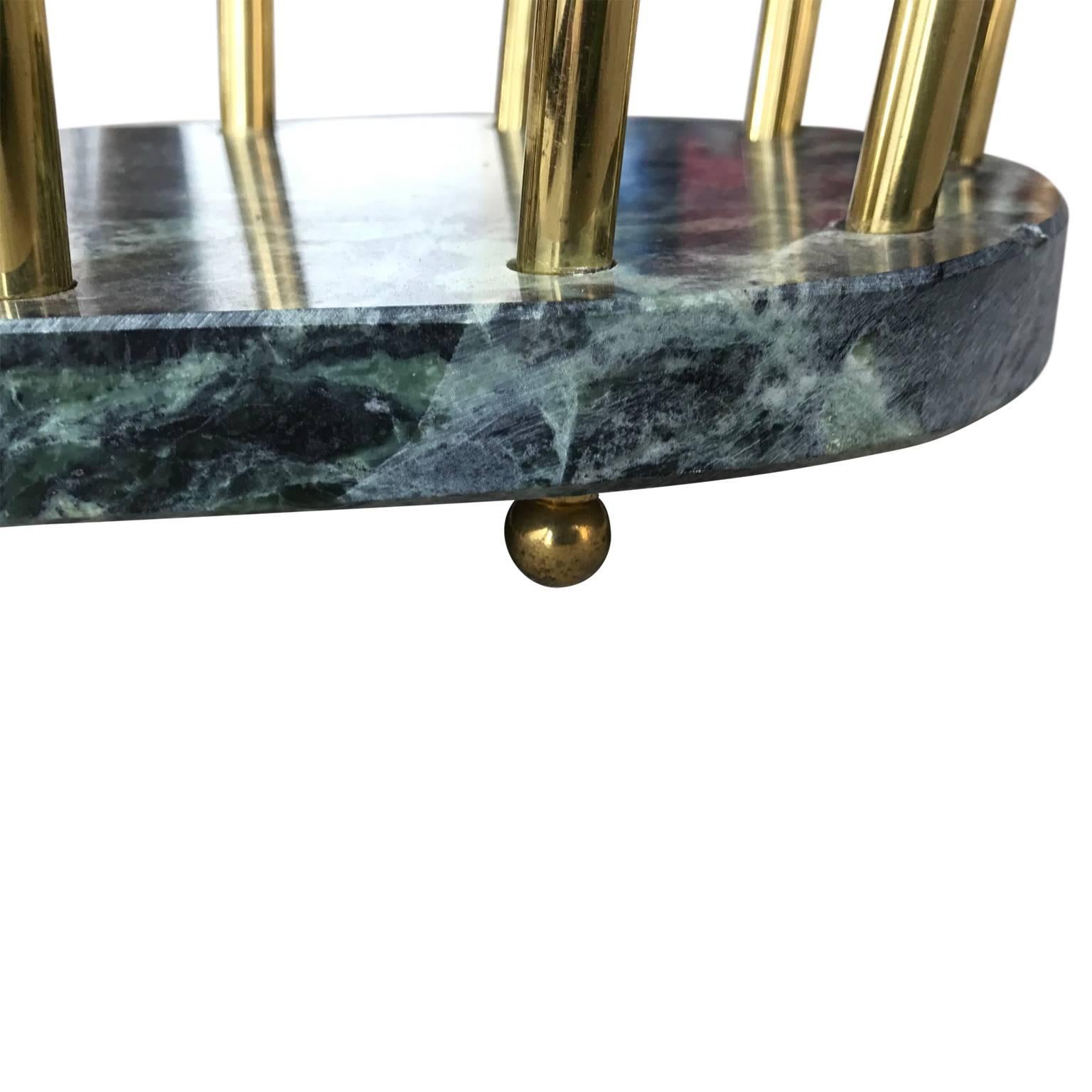 Italian Mid-Century Modern Brass And Marble Magazine Rack 3