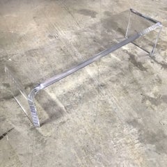 Large Mid-Century Modern Hollis Style Lucite Waterfall Bench