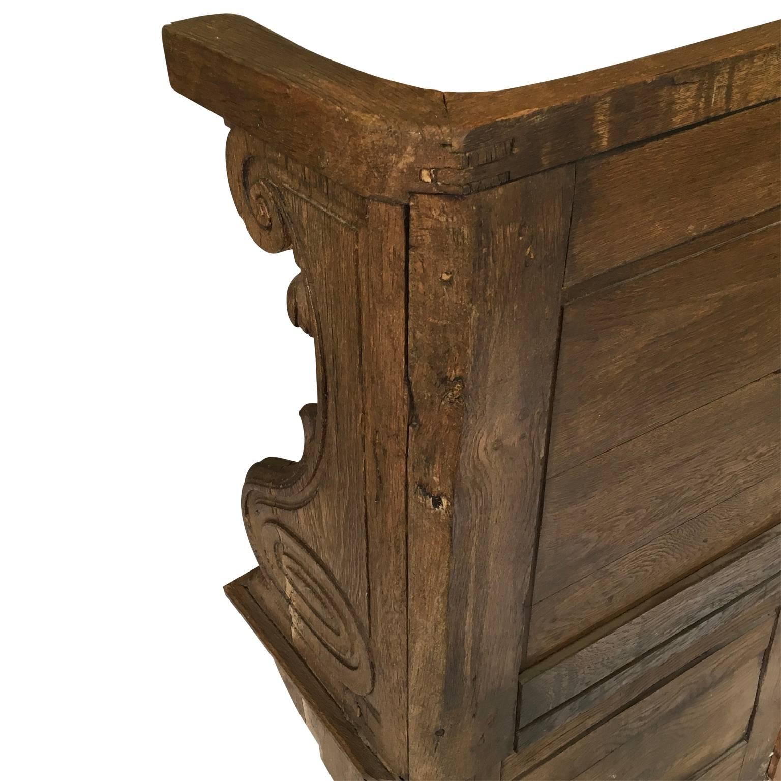 18th Century and Earlier Early Gothic Medieval Cathedral Solid Oak Misericord Bench Chair For Sale