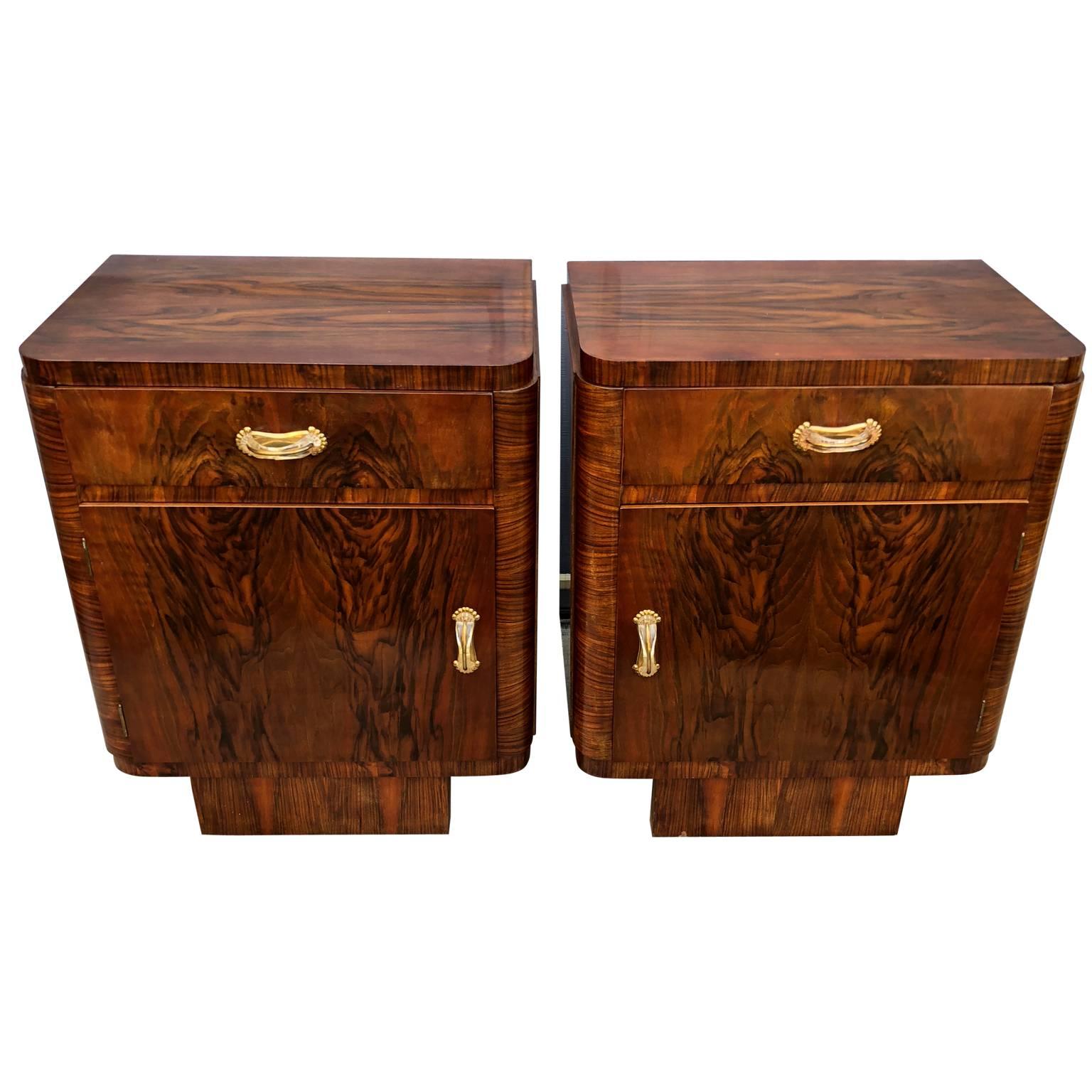 Pair of Italian Art Deco Night Stand Tables