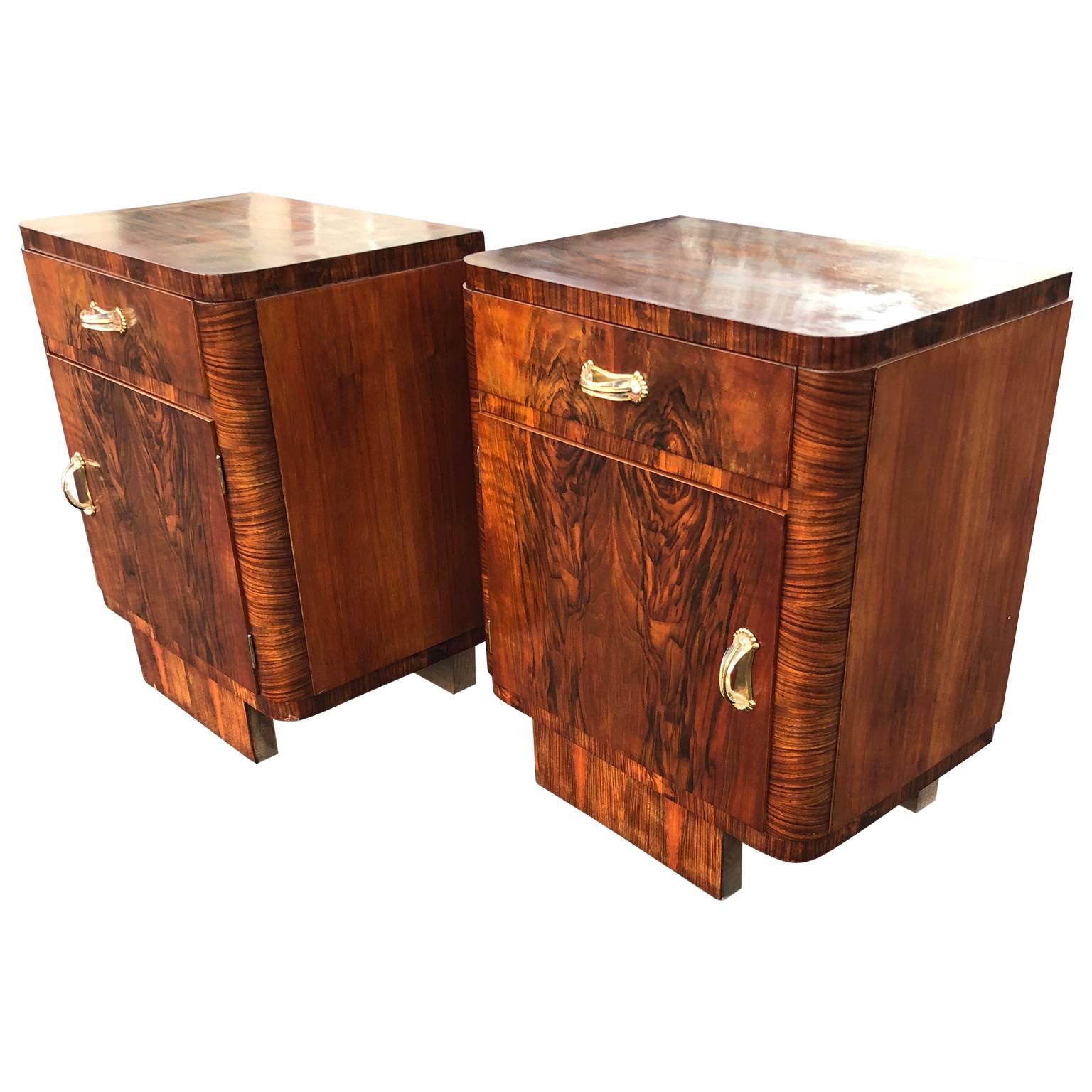 Pair of Italian Art Deco Night Stand Tables 1