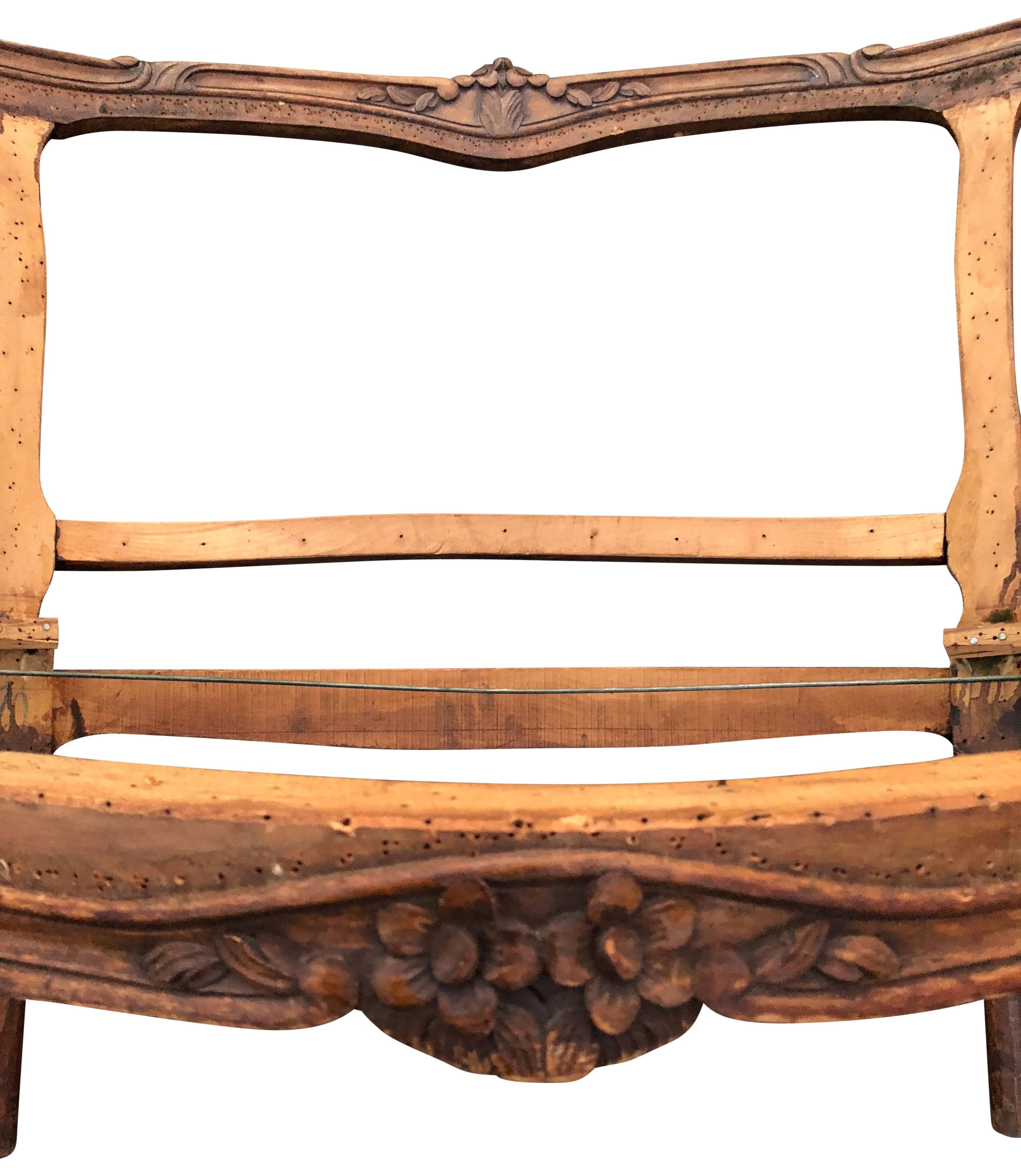 French Rococo Two-Seat Settee Arm Chair Frame 1