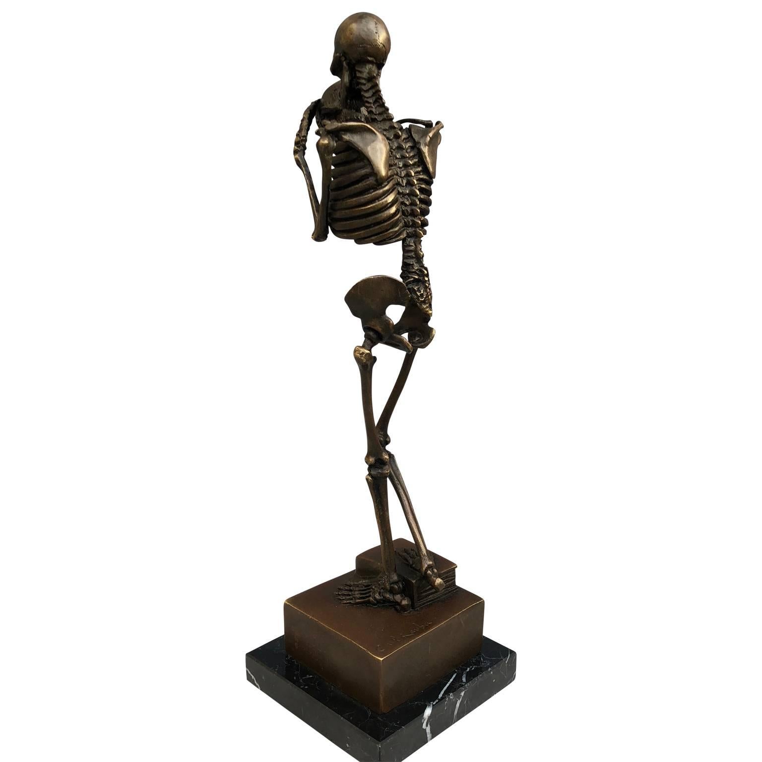 Momento Mori Vienna Bronze of Full Skeleton and Skull by Carl Kauba In Good Condition In Haddonfield, NJ