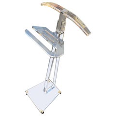 Vintage French Lucite and Brass Gentleman's Valet Stand