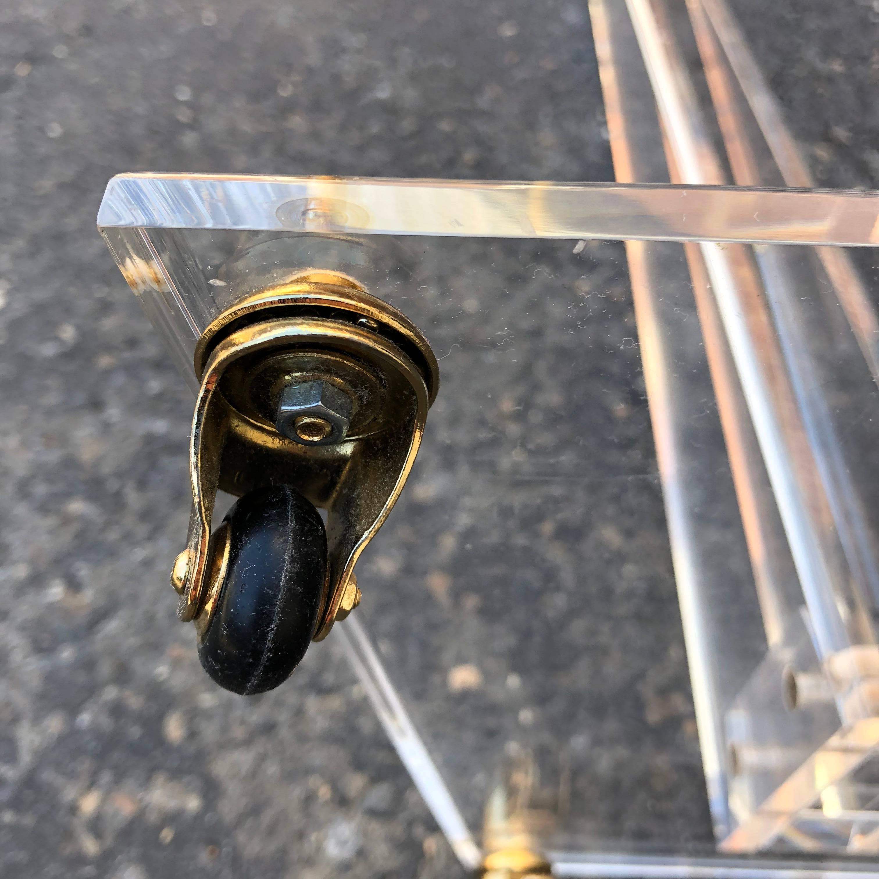 Vintage French Lucite and Brass Gentleman's Valet Stand For Sale 4