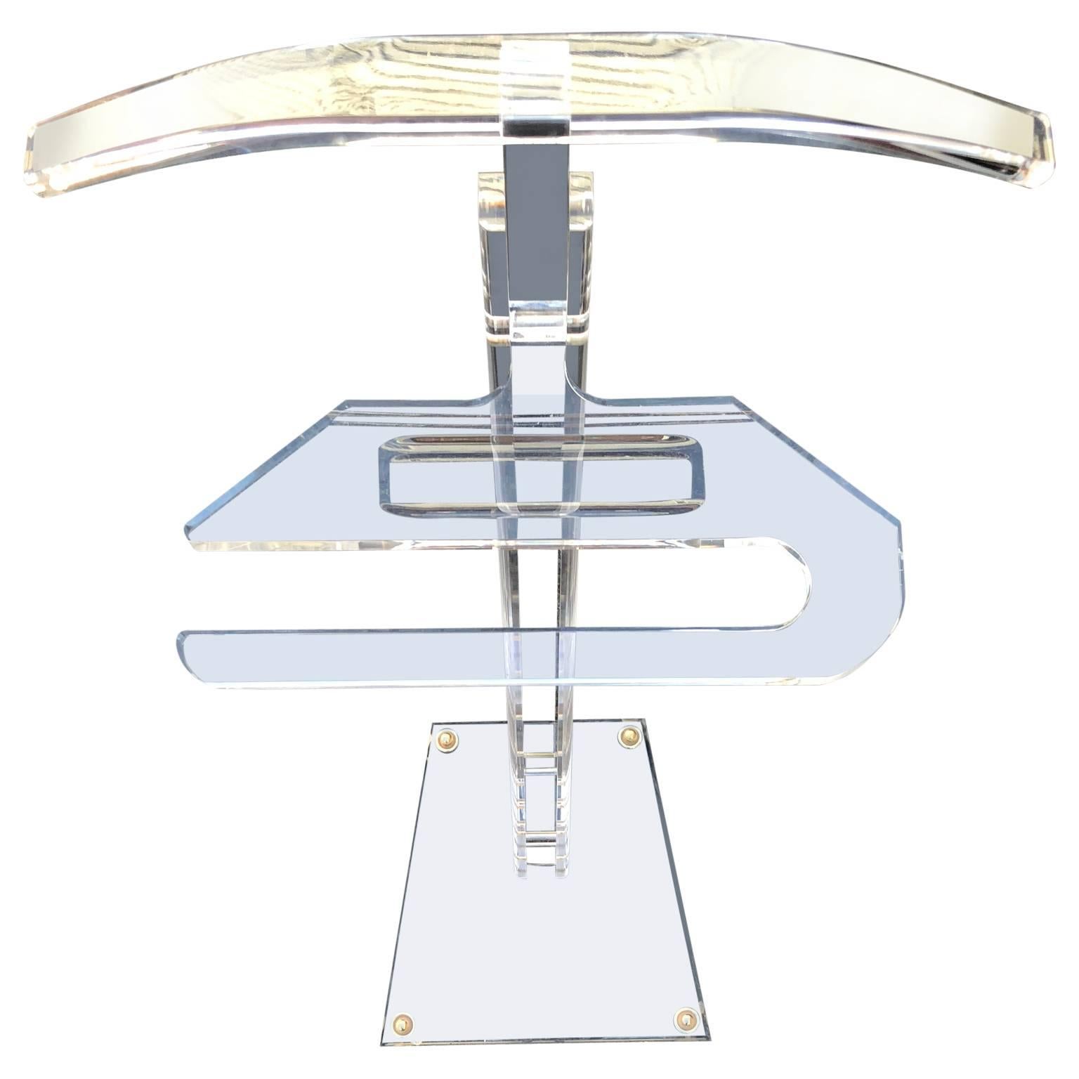 Vintage Französisch Lucite und Messing Gentleman's Valet Stand im Zustand „Gut“ im Angebot in Haddonfield, NJ