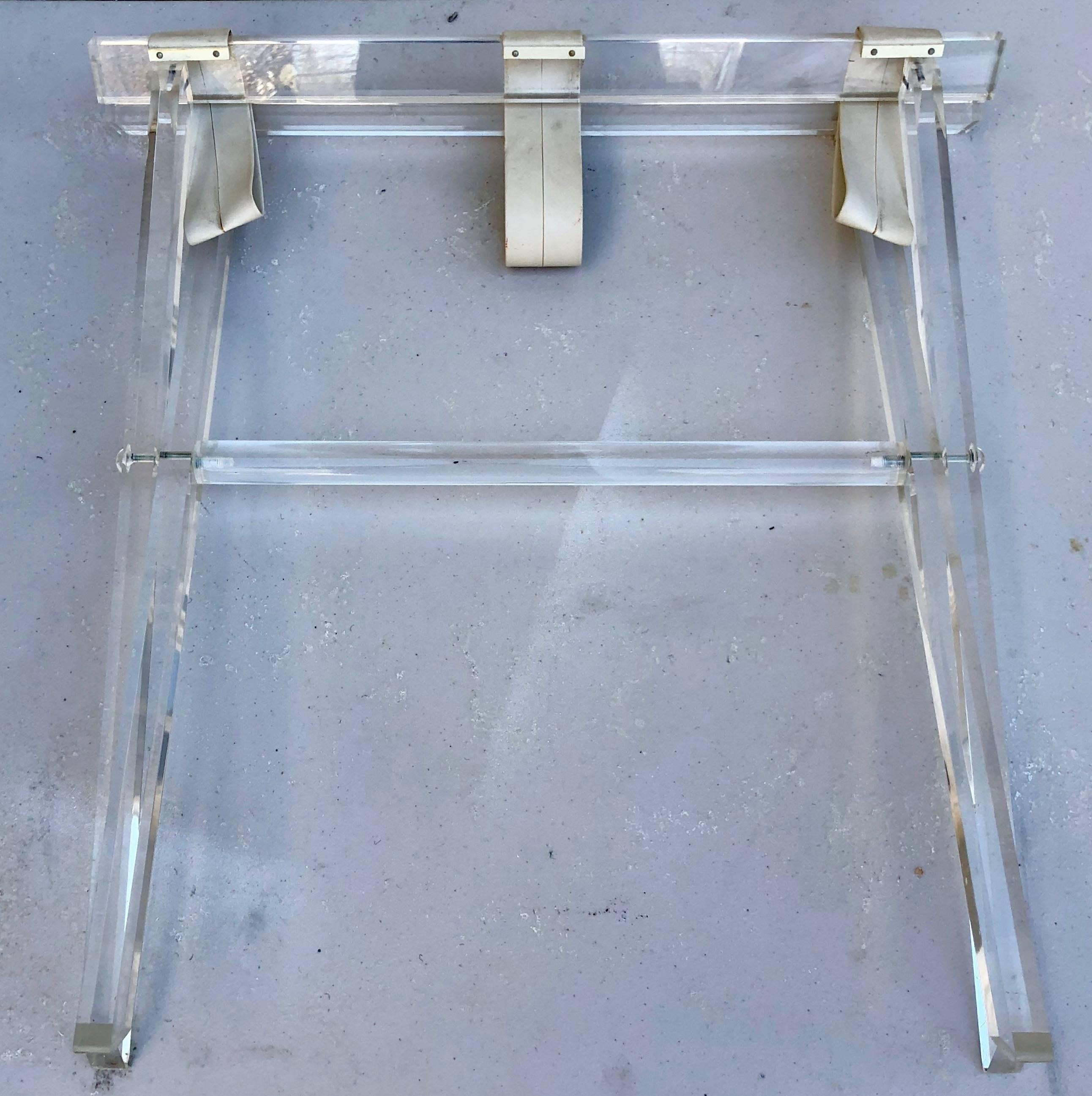 Vintage Hollywood Regency Lucite Tray Table or Luggage Rack 4