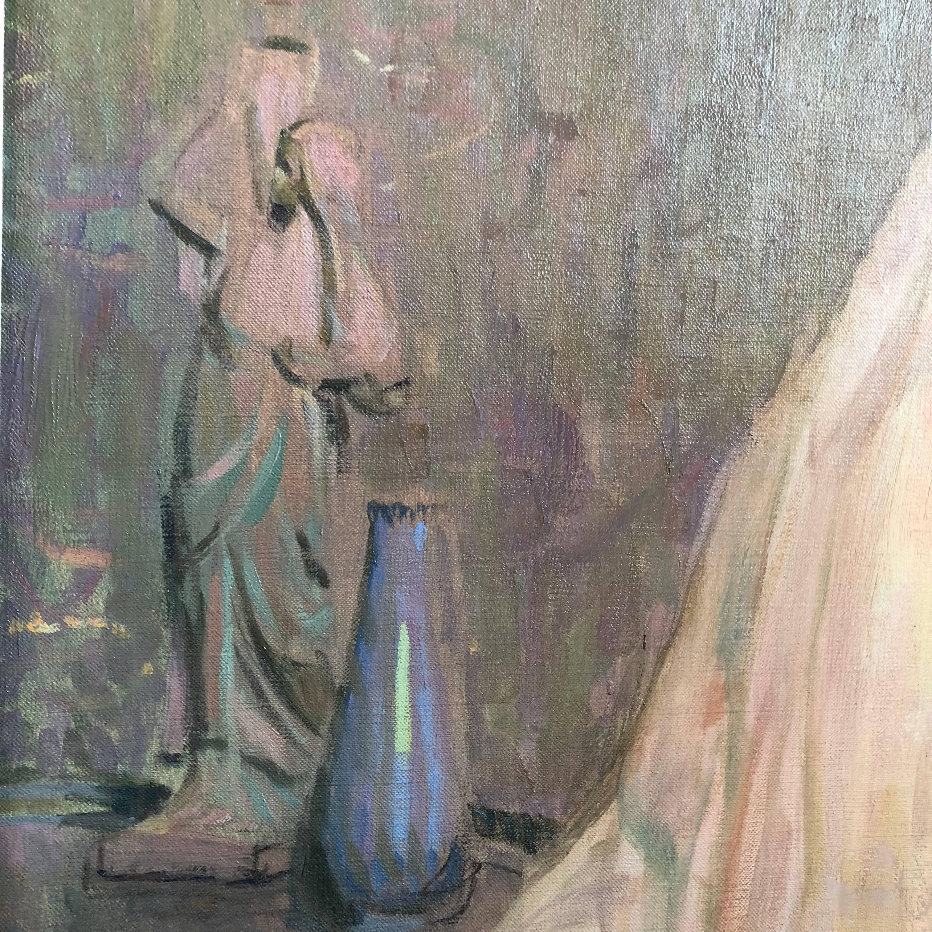 20th Century Joseph Sacks, Impressionist Portrait of a Lady with a Black Hat