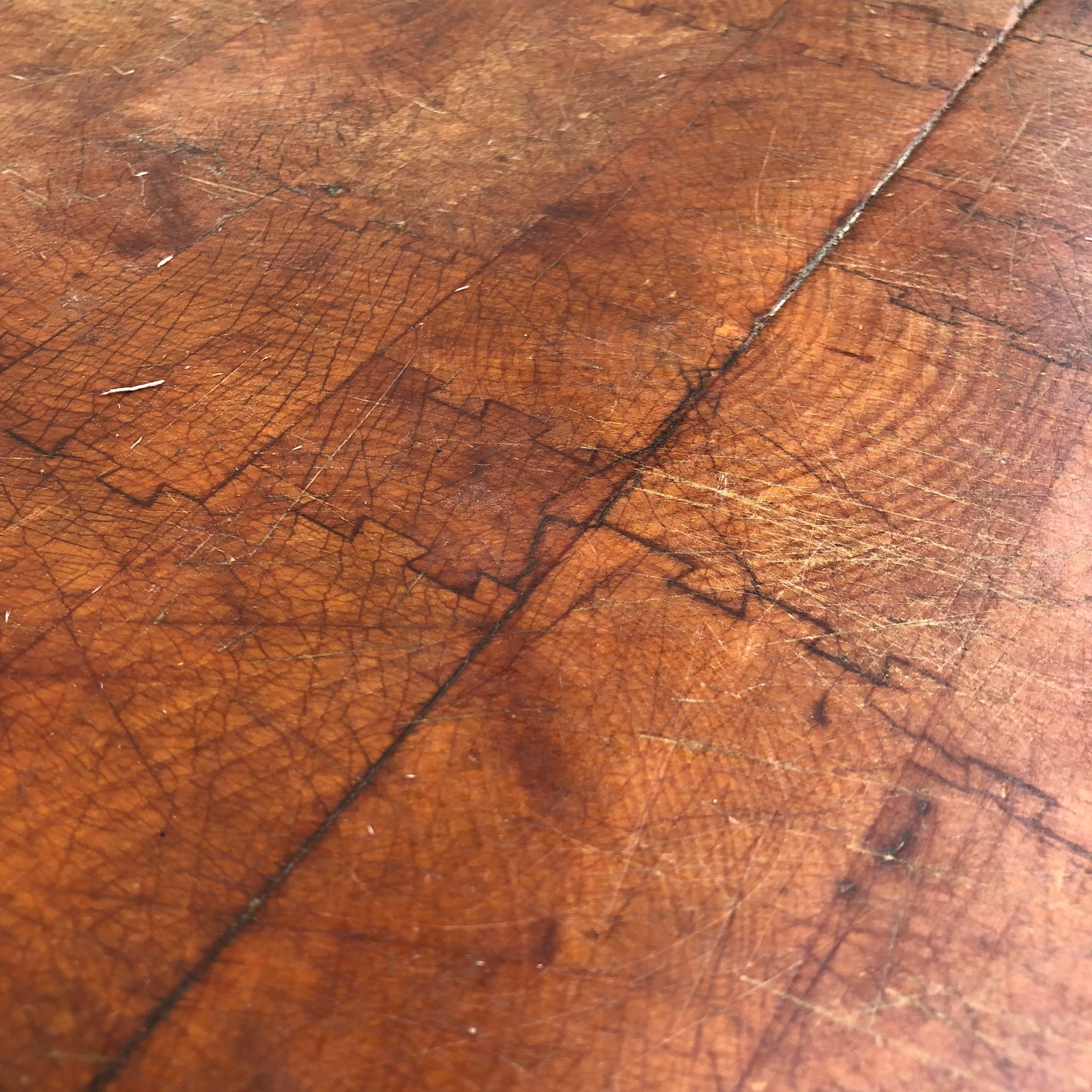 Marble Large Vintage Maple Butchers Block Table, Scandinavia